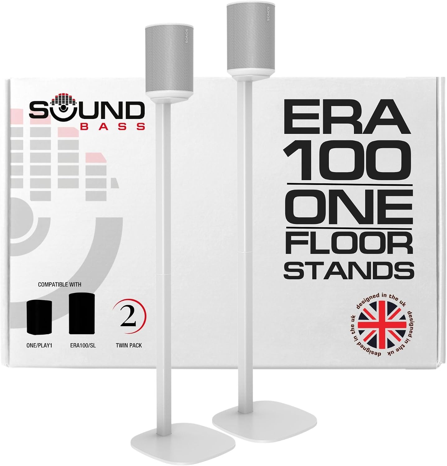 SOPORTE PARA PARLANTES SOUND BASS ERA 100 DOBLE BLANCO - 1