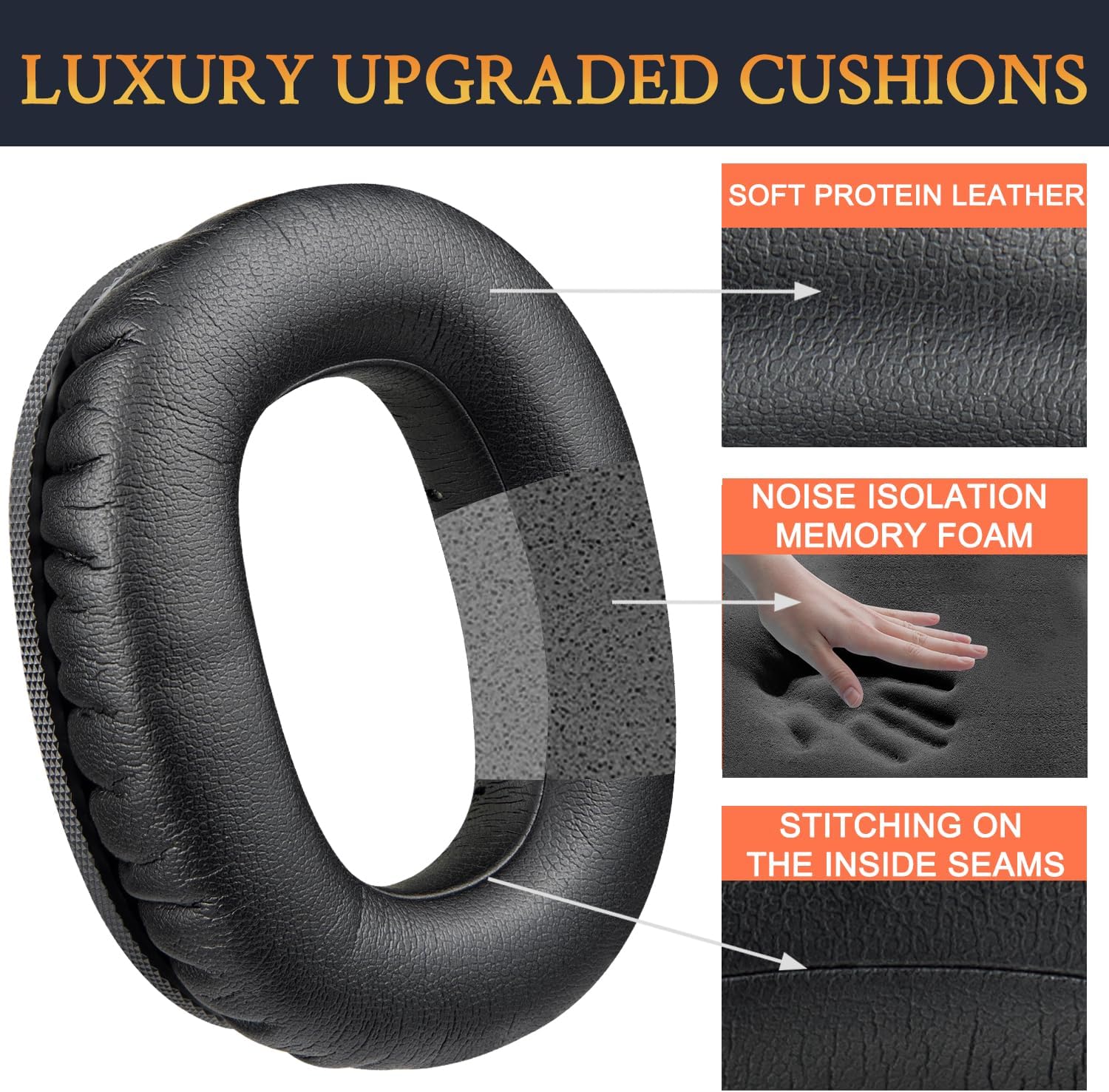 ALMOHADILLAS PARA AUDÍFONOS SOULWIT PARA MARSHALL MONITOR III (3.0 EDITION) NEGRO - 3