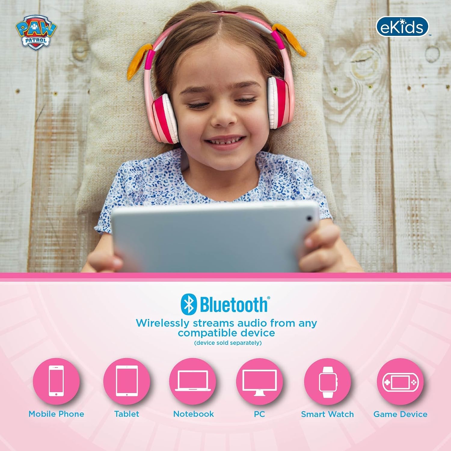 AUDÍFONOS BLUETOOTH PARA NIÑOS EKIDS PAW PATROL SKYE LIBERTY - 4