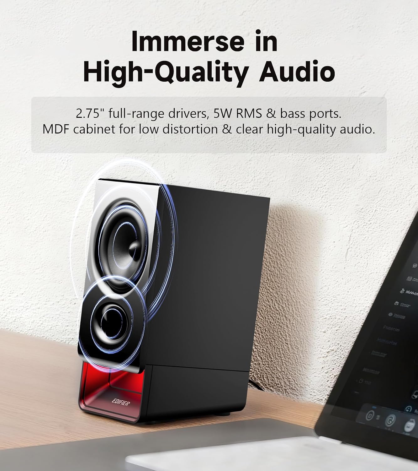 PARLANTES DE COMPUTADORA EDIFIER R20BT NEGROS - 2