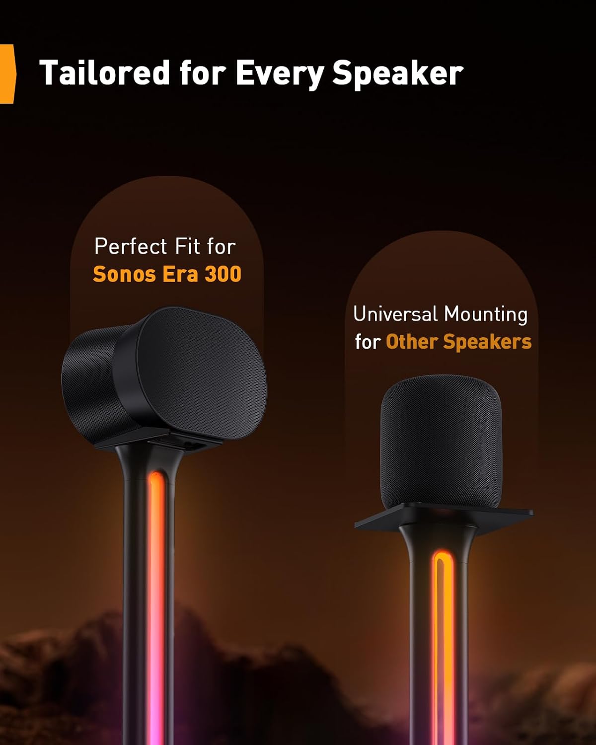 SOPORTES PARA PARLANTES PERLEGEAR SONICBEAM™ CON ILUMINACIÓN RGB NEGRO CON LUZ LED - 2