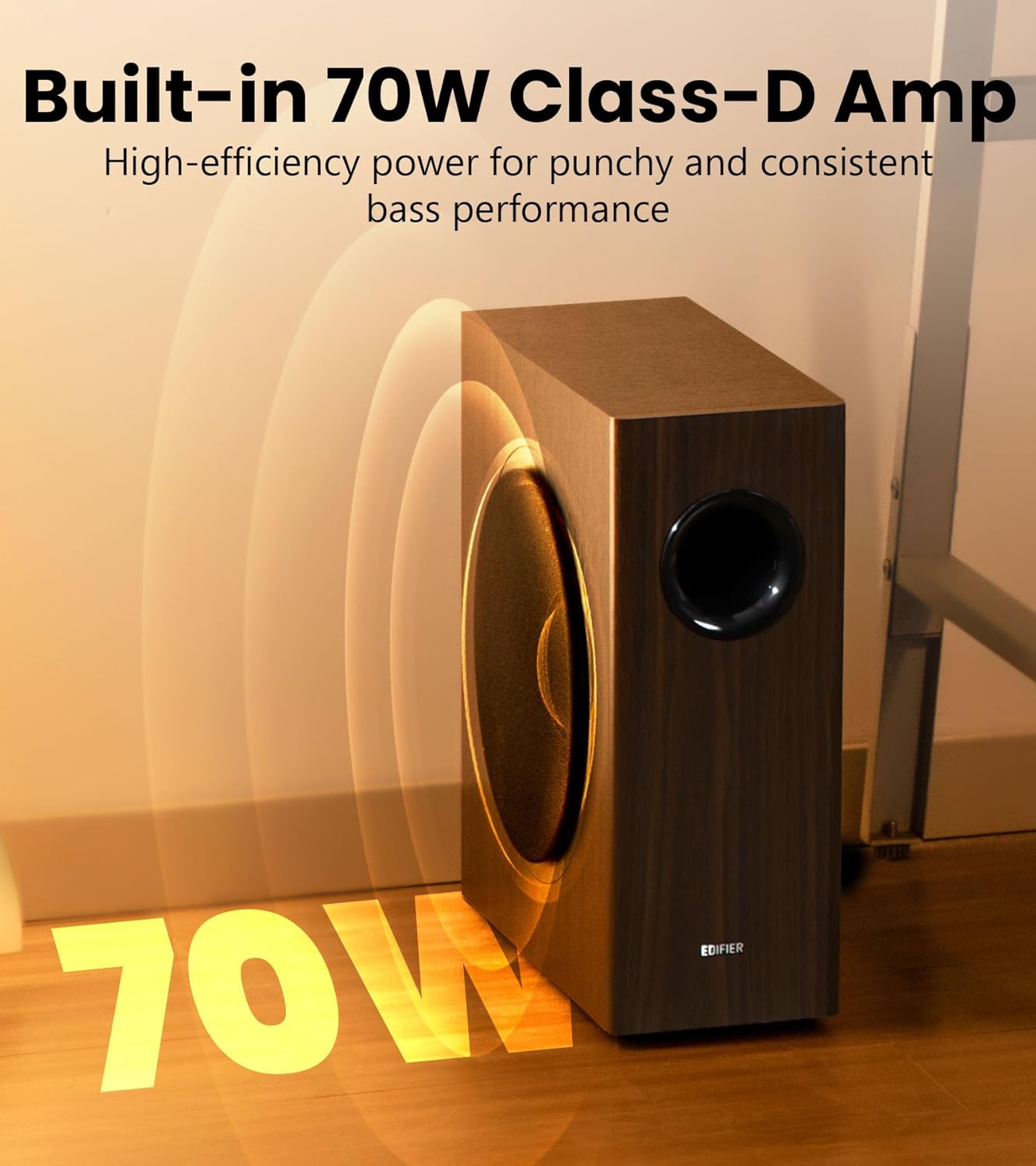 SUBWOOFER EDIFIER T5S 8 PULGADAS 70W RMS NEGRO - 4