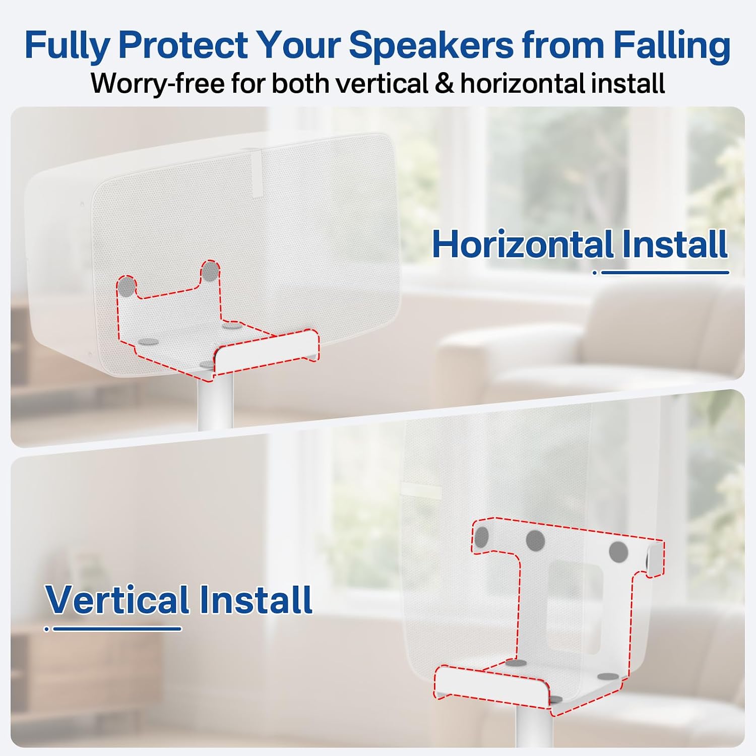 SOPORTE DE PISO AJUSTABLE PARA PARLANTES SONOS FIVE Y PLAY:5 YIBRACKI BLANCO 1 UNIDAD - 4