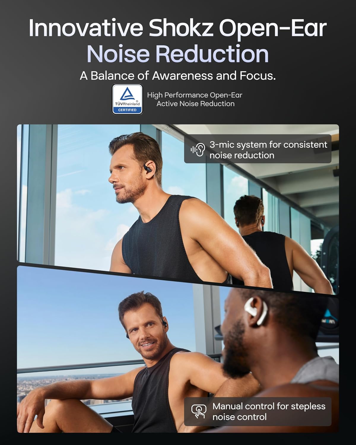 AUDÍFONOS SHOKZ OPENFIT PRO ABIERTOS CON REDUCCIÓN DE RUIDO Y DOLBY ATMOS BLANCO - 5