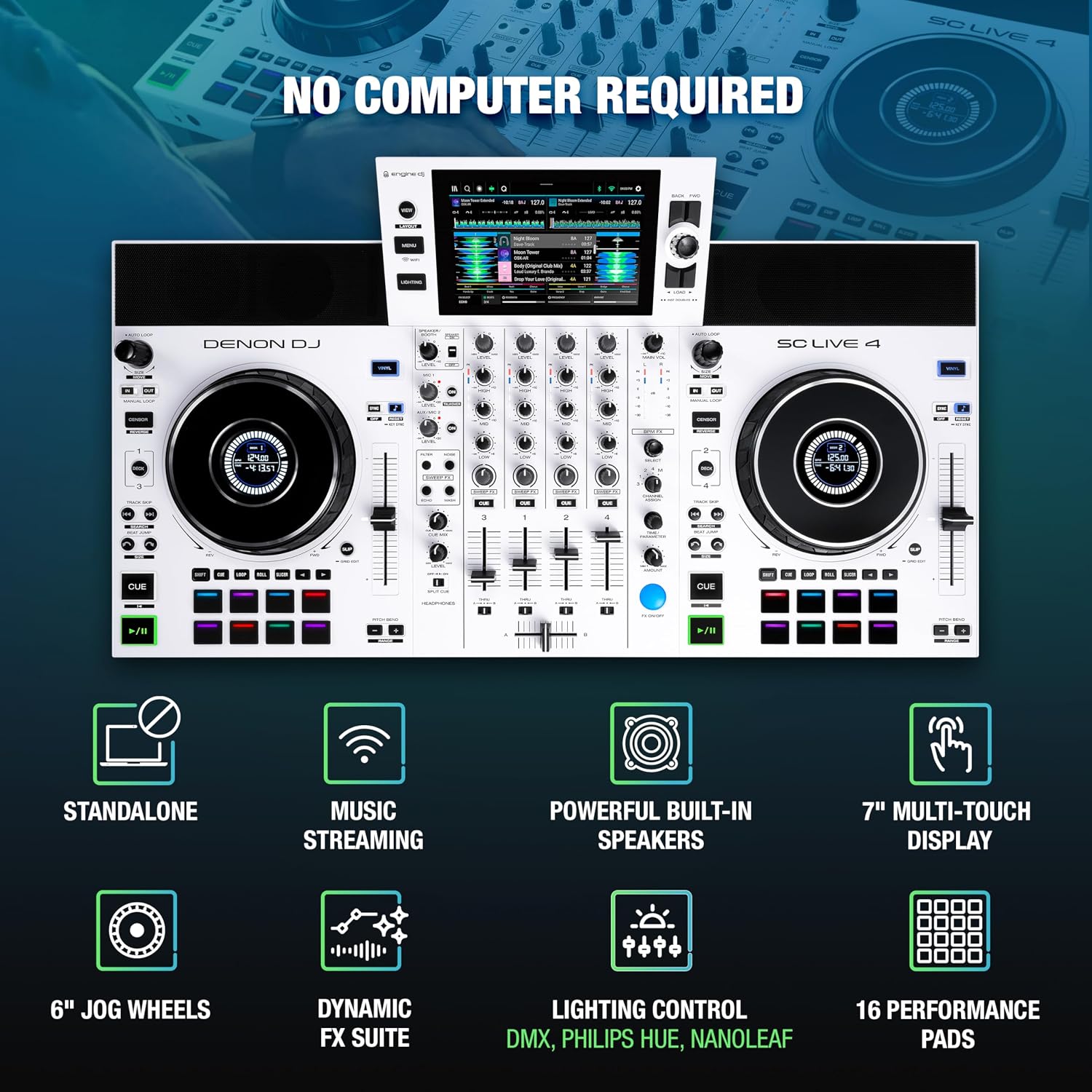 CONTROLADOR DJ DENON DJ SC LIVE 4 BLANCO - 2