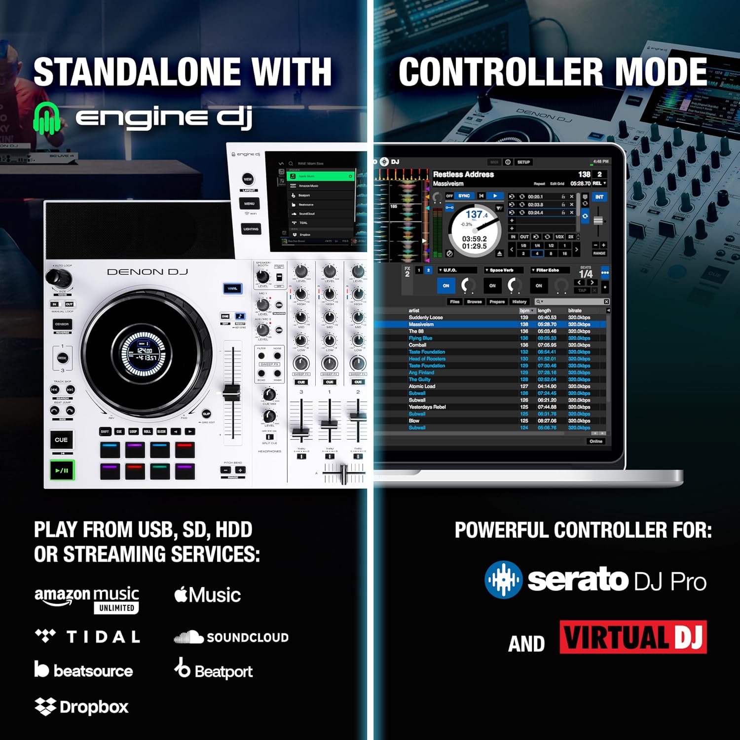 CONTROLADOR DJ DENON DJ SC LIVE 4 BLANCO - 3