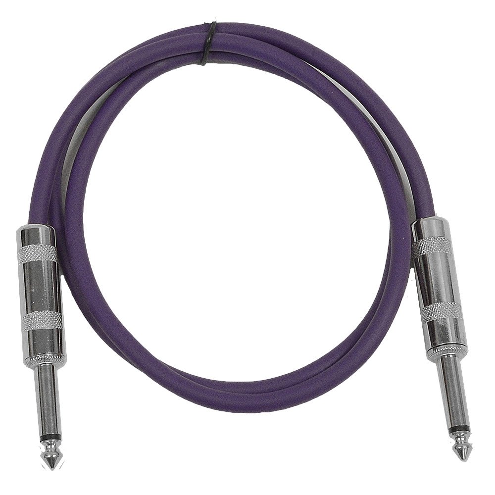 CABLE PARA INSTRUMENTO SEISMIC AUDIO SASTSX-2 2 PIES TS 1/4' MORADO PACK 6 - 2