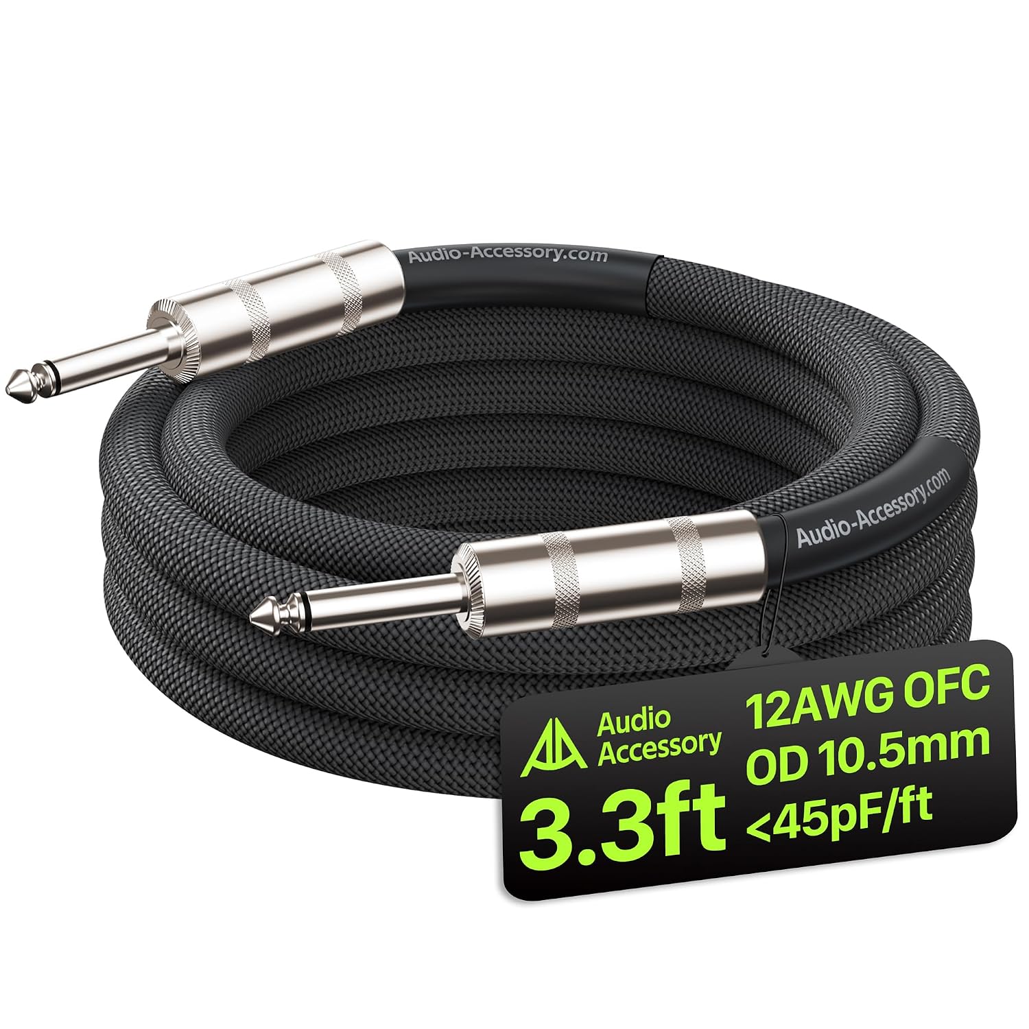 CABLE PARA PARLANTE AA AUDIO ACCESSORY 1/4 PULG 3.3 FT 12 AWG TRENZADO NYLON KEVLAR - 1