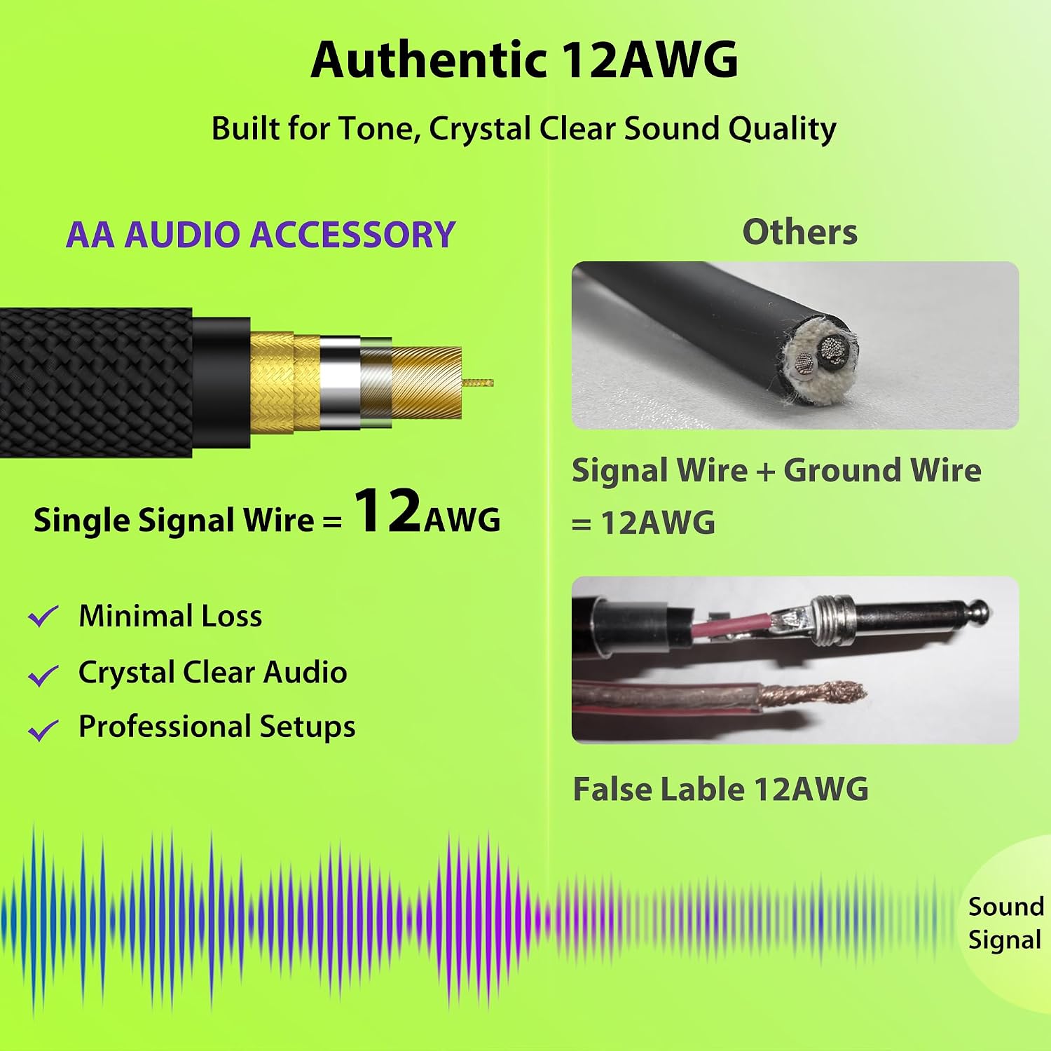 CABLE PARA PARLANTE AA AUDIO ACCESSORY 1/4 PULG 3.3 FT 12 AWG TRENZADO NYLON KEVLAR - 3