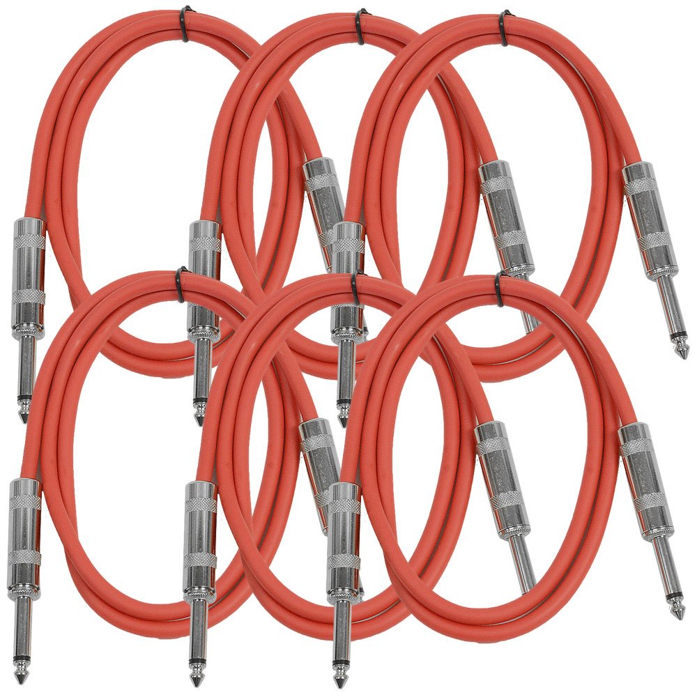 CABLE PARA INSTRUMENTO SEISMIC AUDIO SASTSX-3 ROJO 3 PIES TS 1/4 PULG - 1