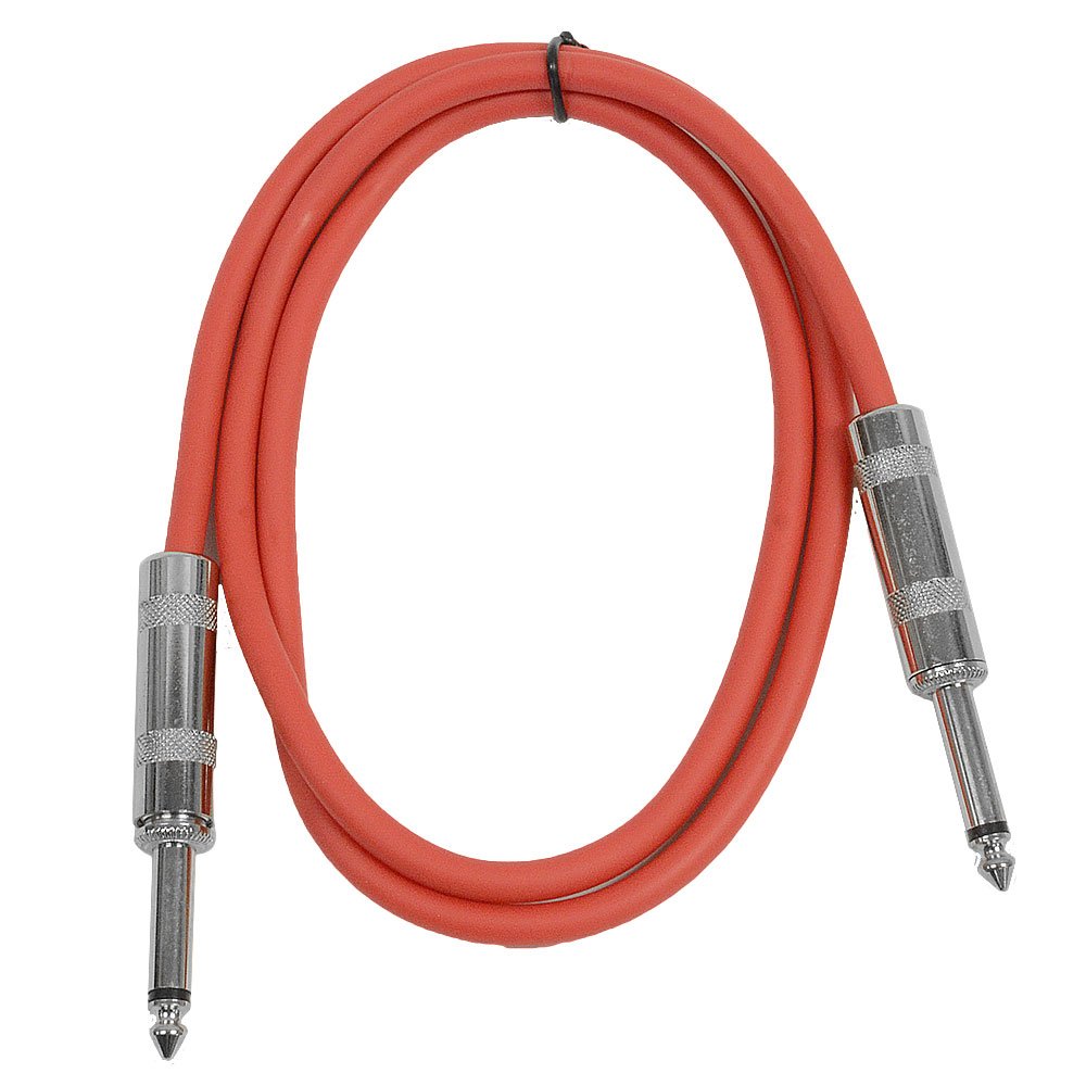 CABLE PARA INSTRUMENTO SEISMIC AUDIO SASTSX-3 ROJO 3 PIES TS 1/4 PULG - 2