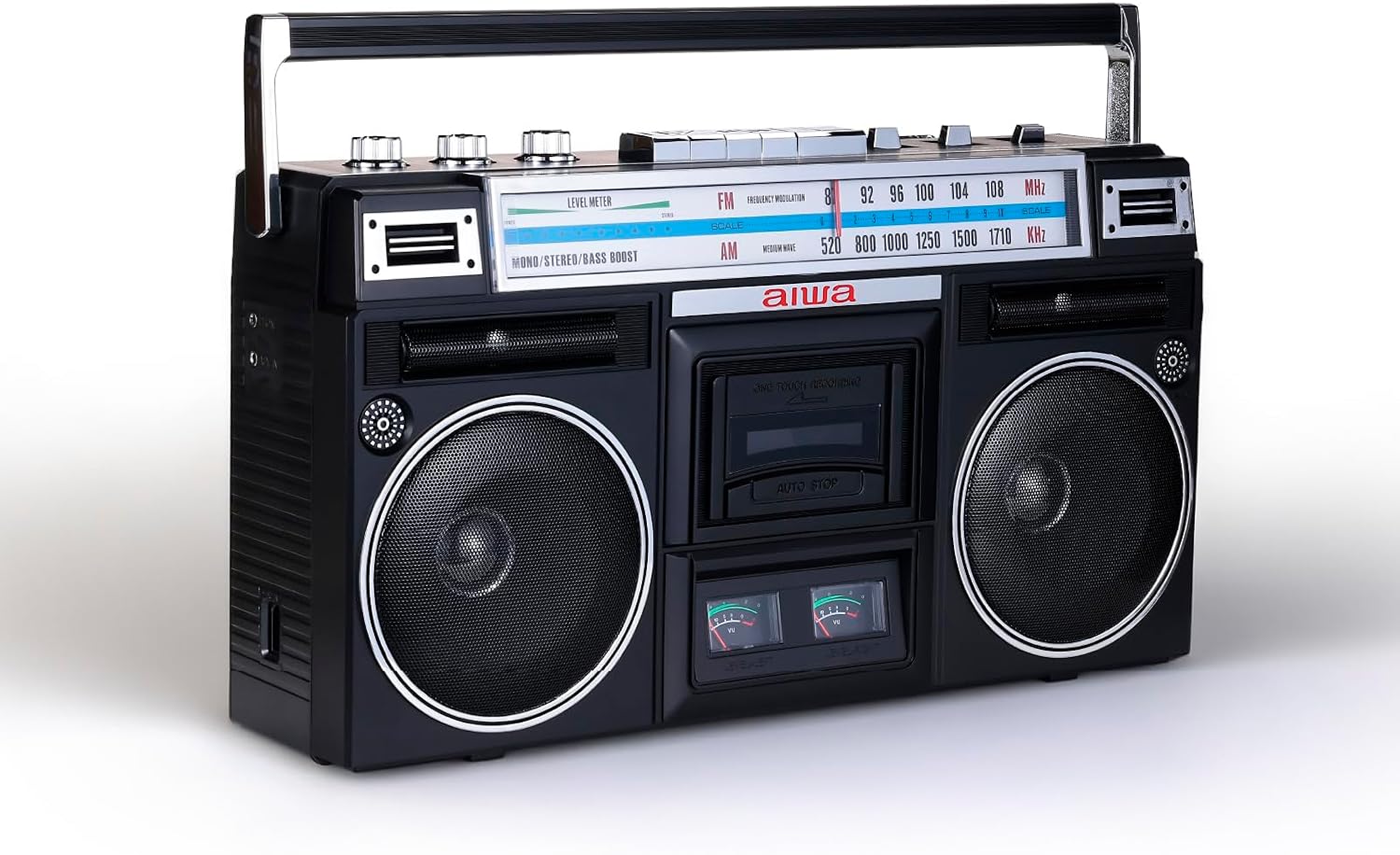 BOOMBOX PORTÁTIL AIWA BACKTRACK JR BLUETOOTH RETRO CON REPRODUCTOR DE CASETES Y RADIO FM/AM NEGRO - 1