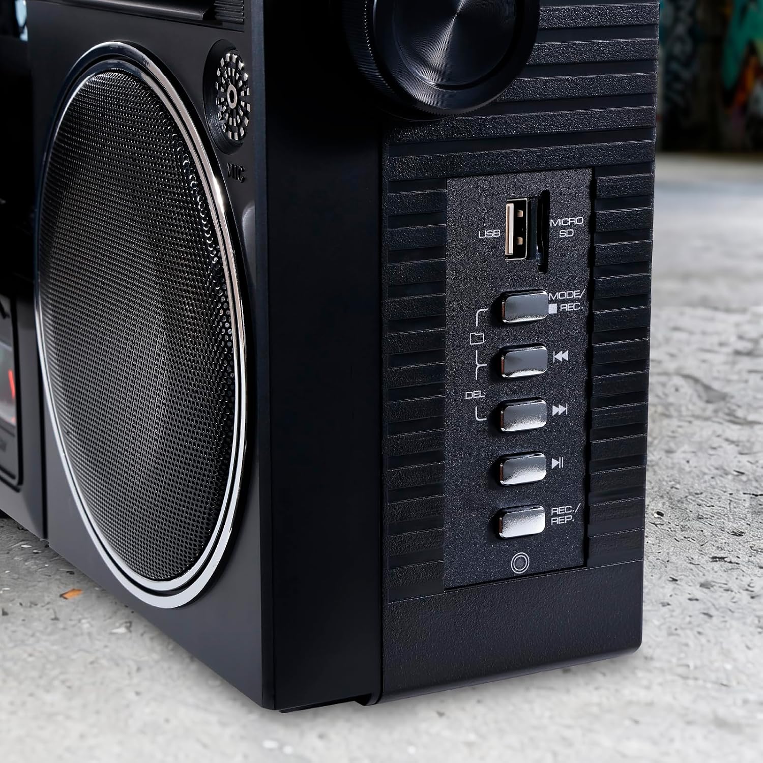 BOOMBOX PORTÁTIL AIWA BACKTRACK JR BLUETOOTH RETRO CON REPRODUCTOR DE CASETES Y RADIO FM/AM NEGRO - 5