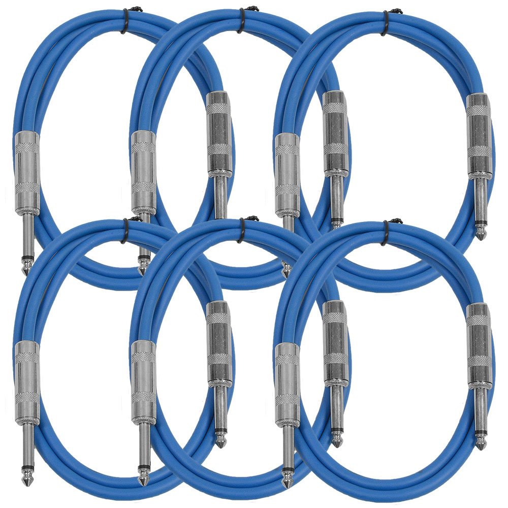 CABLE PARA GUITARRA SEISMIC AUDIO TS ¼” AZUL 3 PIES - 1