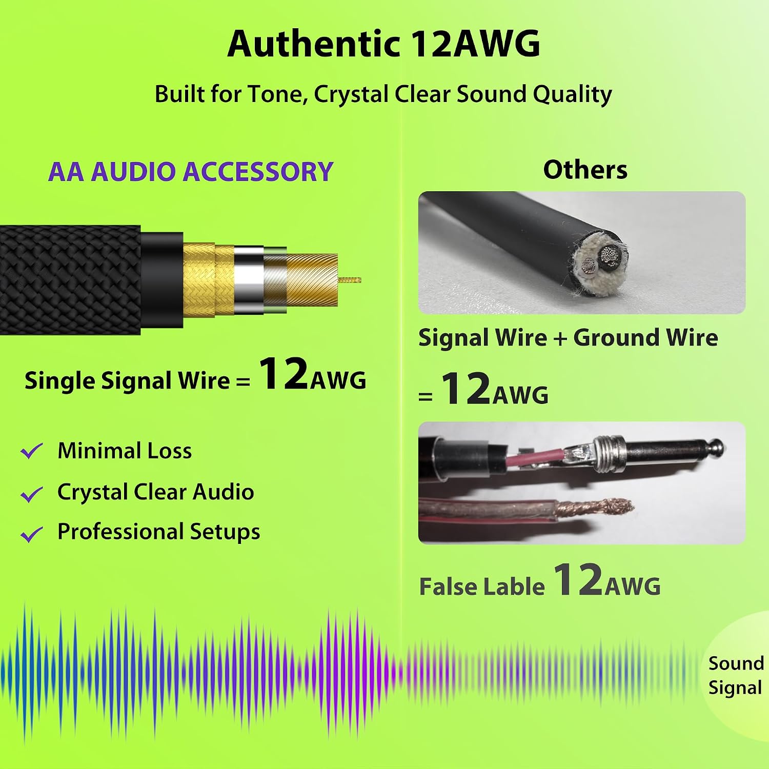 CABLE PARA PARLANTE AA AUDIO ACCESSORY 1/4 PULG 3 M 12 AWG TRENZADO NYLON KEVLAR - 3