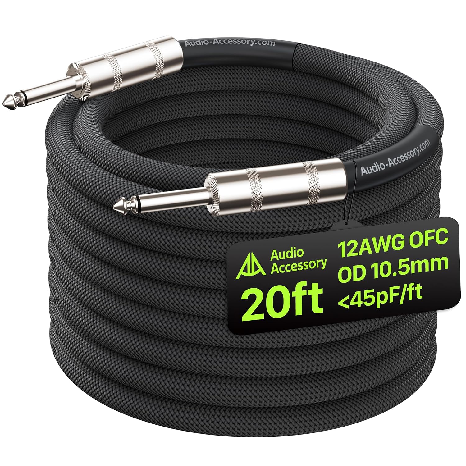 CABLE PARA PARLANTE AA AUDIO ACCESSORY 1/4 PULG 20 PIES 12 AWG KEVLAR NYLON TRENZADO - 1