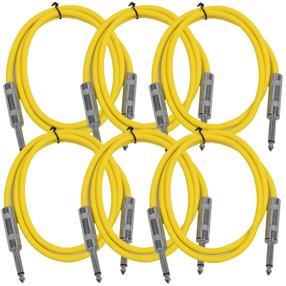 CABLE PARA INSTRUMENTO SEISMIC AUDIO SASTSX-3 3 PIES TS 1/4' AMARILLO 6 UNIDADES - 1