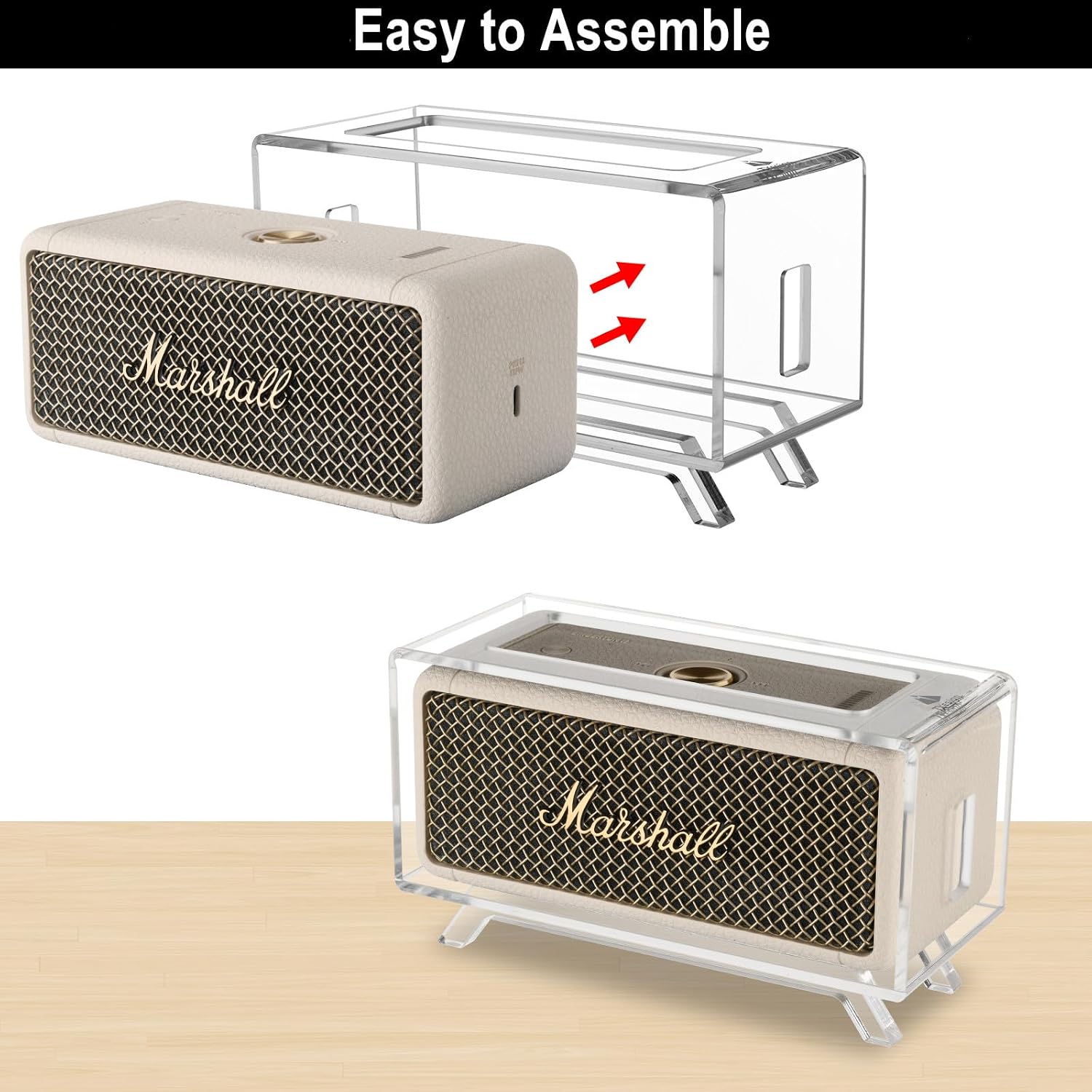 SOPORTE DE ESCRITORIO ACRÍLICO TXESIGN PARA PARLANTES MARSHALL EMBERTON/EMBERTON II/EMBERTON III TRANSPARENTE - 3