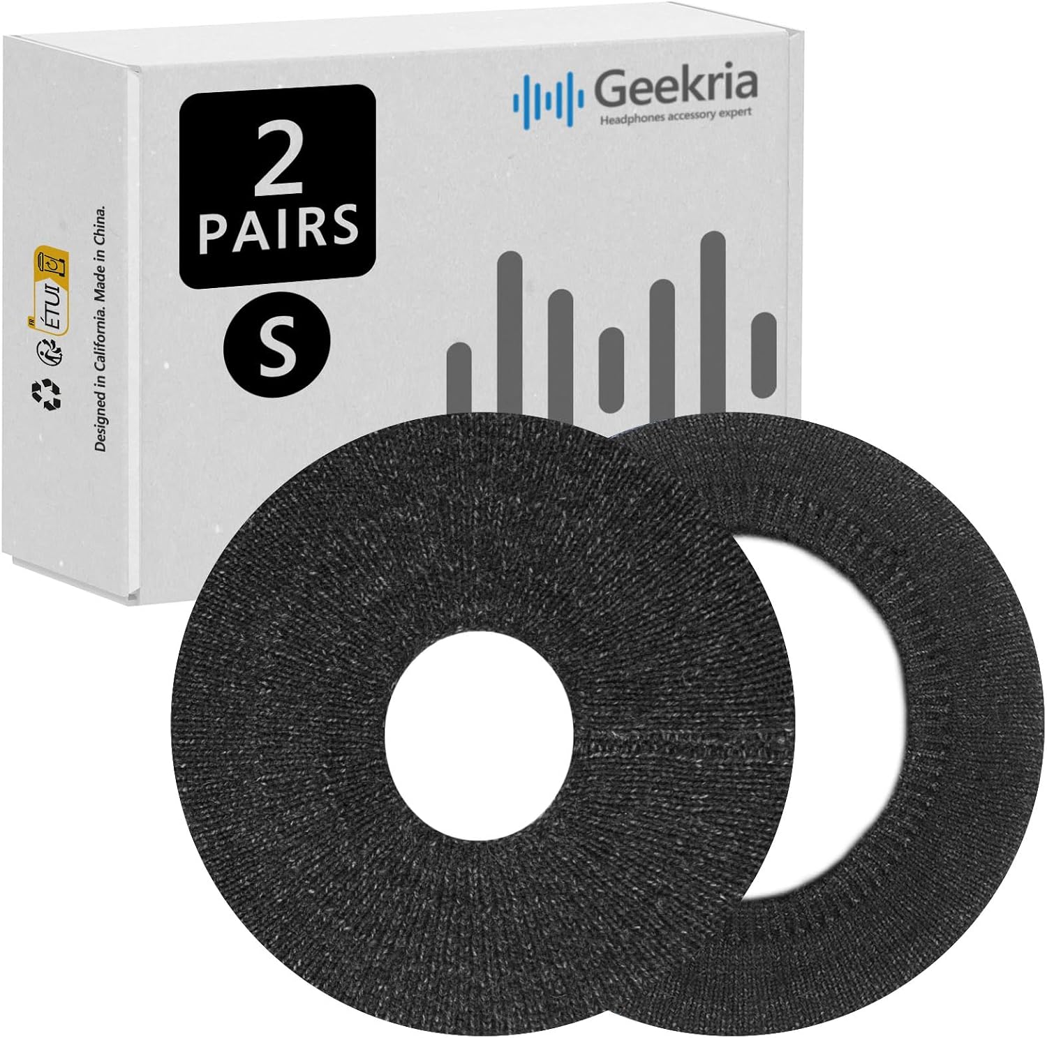 CUBIERTAS PARA AUDÍFONOS GEEKRIA S/NEGRO FLORAL GRIS 2 PARES - 1