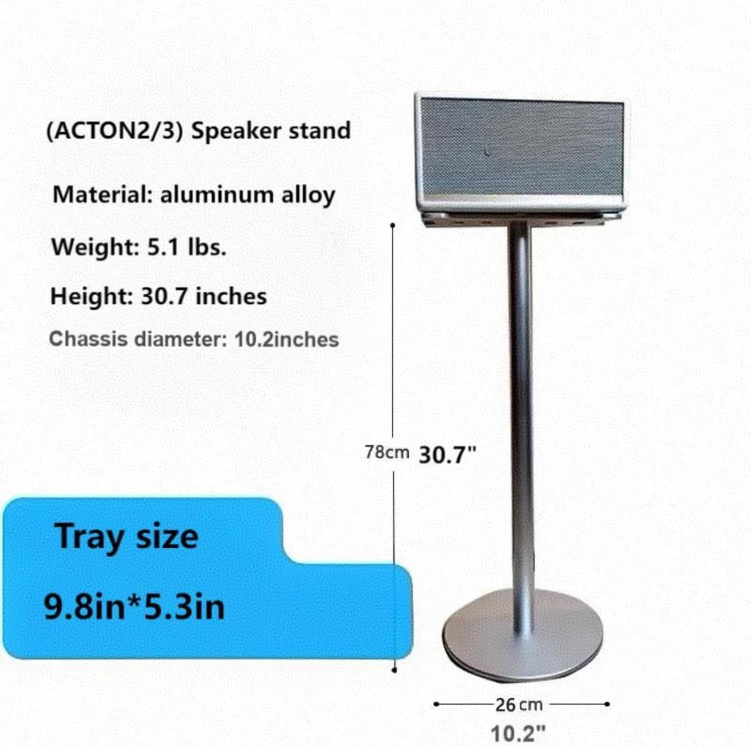 SOPORTE PARA PARLANTE ZGOUO ACTON (2/3) NEGRO - 4