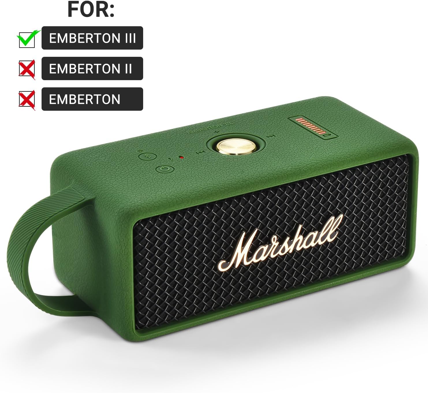 ESTUCHE PROTECTOR DE SILICONA PARA MARSHALL EMBERTON III VERDE - 2