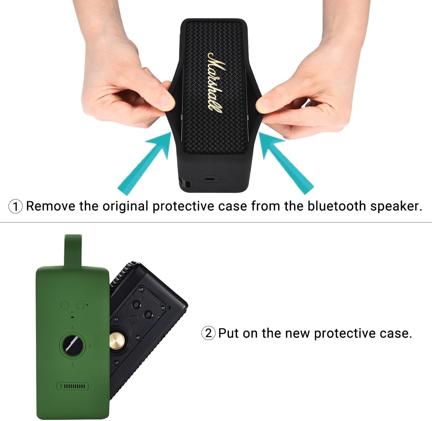 ESTUCHE PROTECTOR DE SILICONA PARA MARSHALL EMBERTON III VERDE - 4