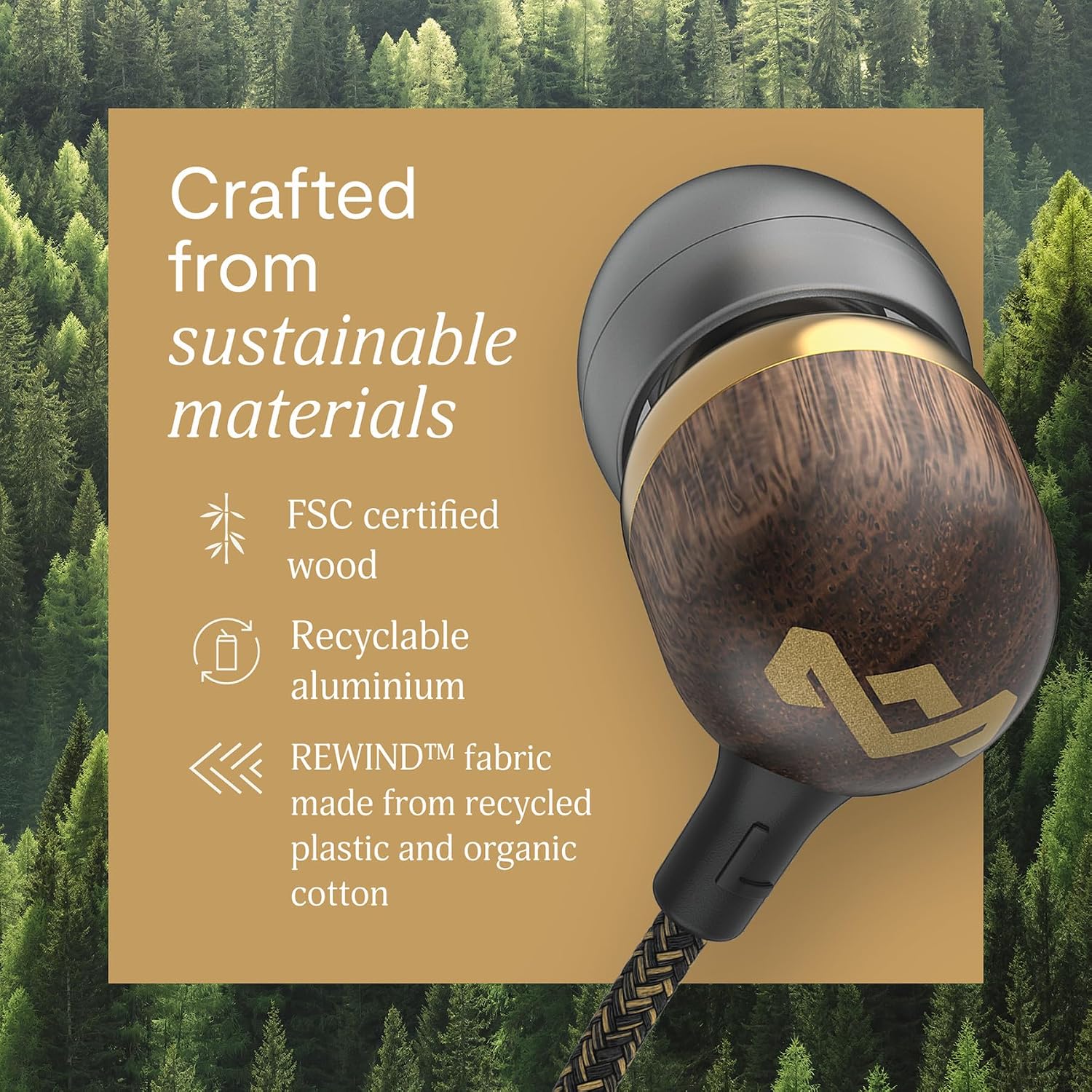 AUDÍFONOS HOUSE OF MARLEY SMILE JAMAICA USB-C CON MICRÓFONO COLOR BRONCE - 5