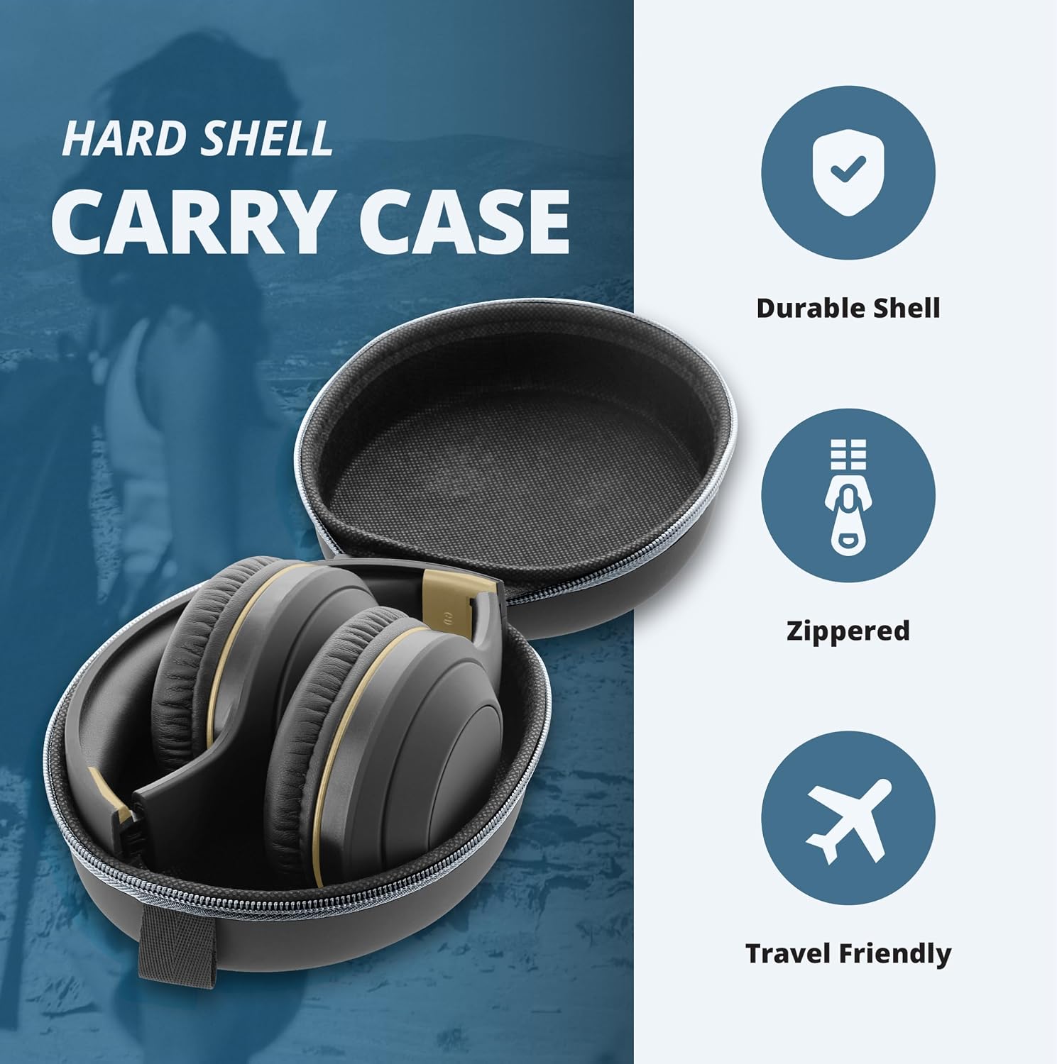 AUDÍFONOS OVER EAR SENTRY OSH BLUETOOTH INALÁMBRICOS CON CANCELACIÓN ACTIVA DE RUIDO, BATERÍA 22 HORAS, NEGRO - 5