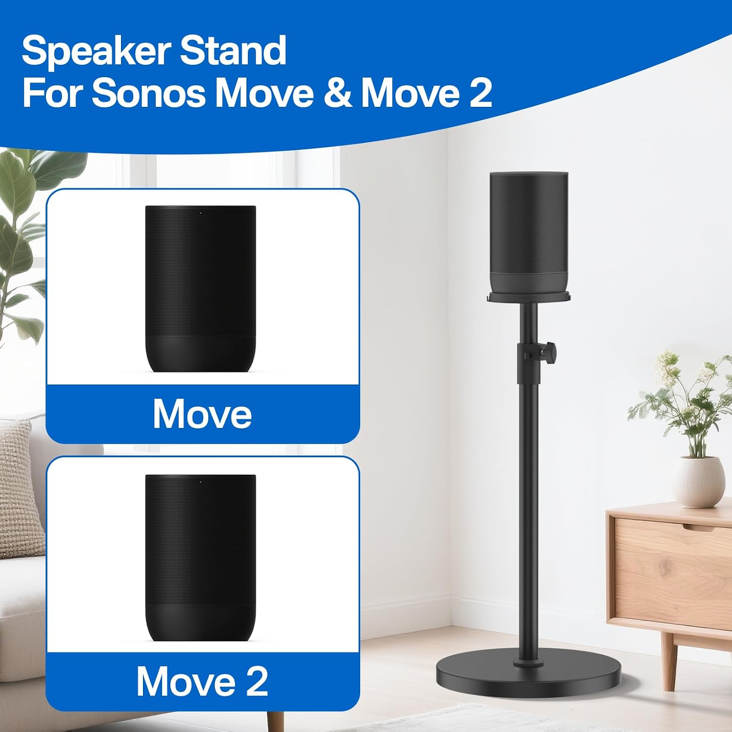 SOPORTE PARA PARLANTE SONOS MOVE Y MOVE 2 YIBRACKI AJUSTABLE NEGRO - 2