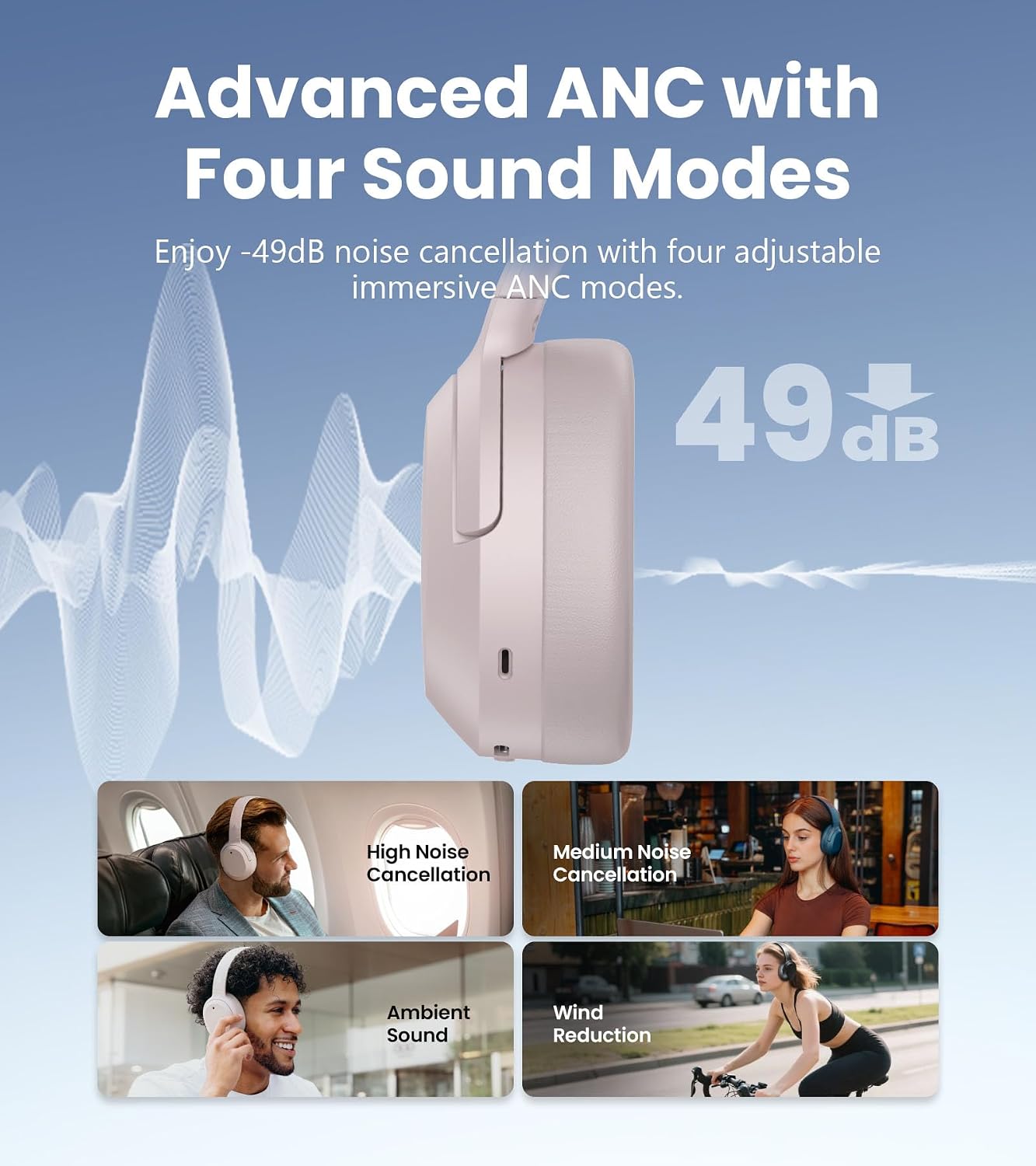 AUDÍFONOS OVER-EAR EDIFIER W820NB PLUS GEN 2 ROSA AHUMADO - 3