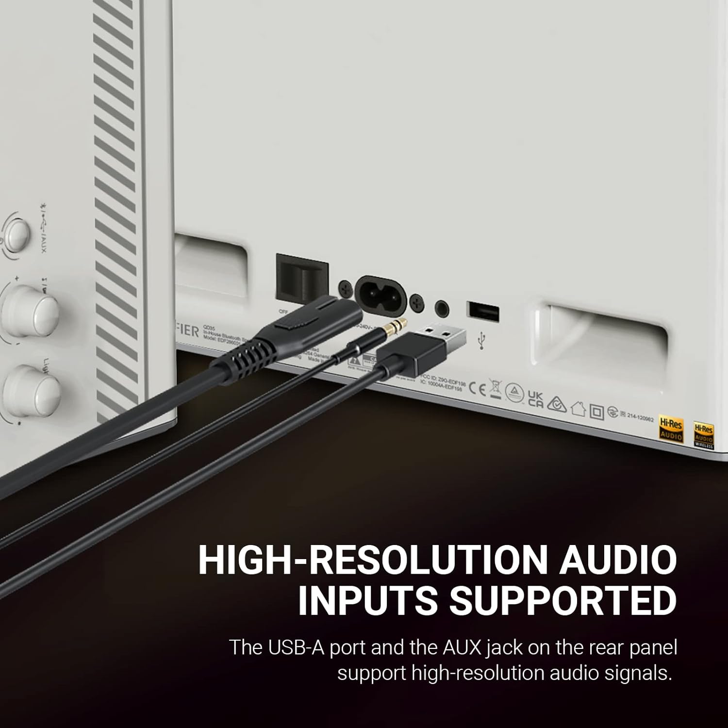 PARLANTES BLUETOOTH EDIFIER QD35 CON EFECTOS DE LUZ BLANCO - 3