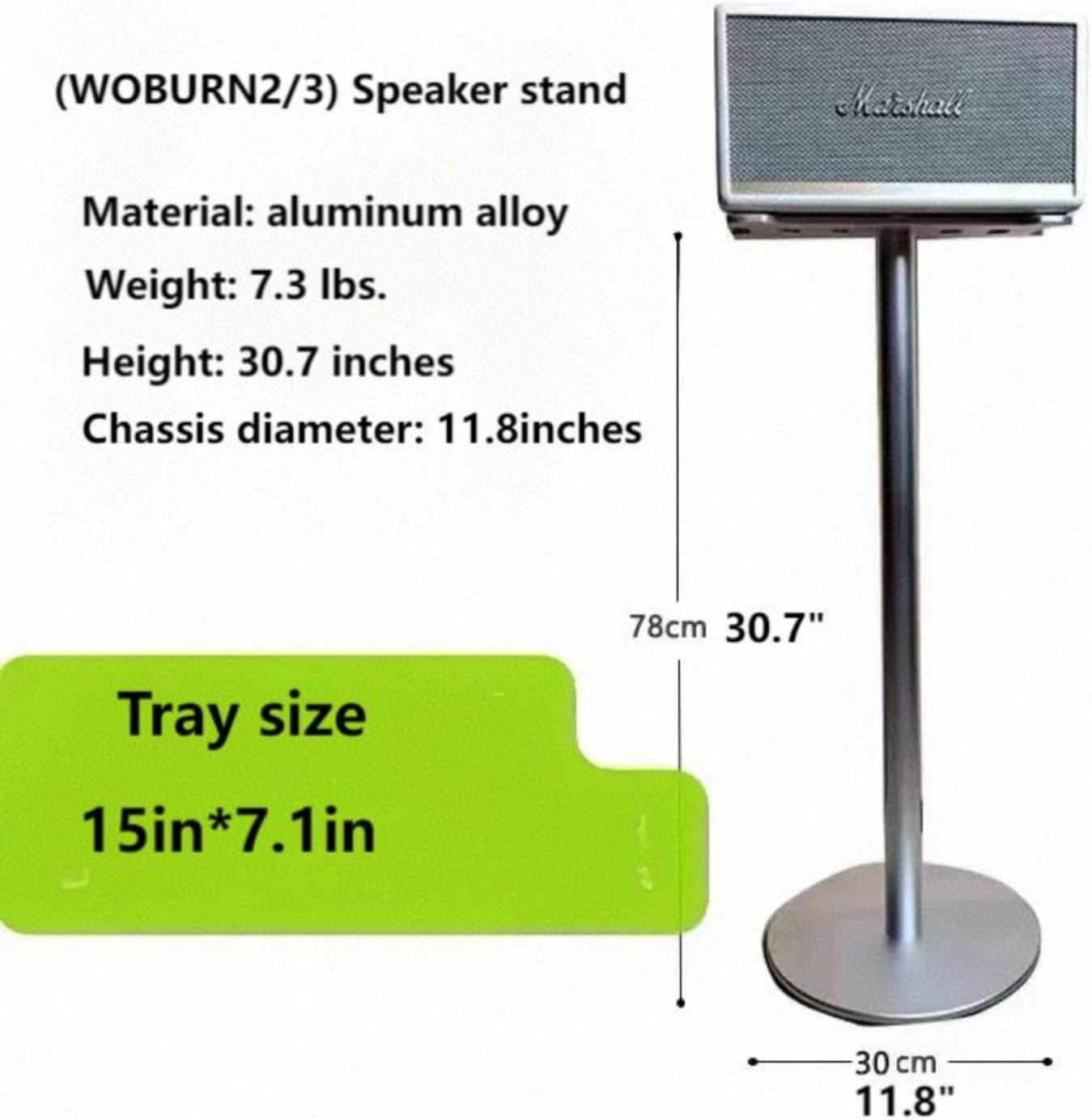 SOPORTE PARA PARLANTE ZGOUO COMPATIBLE CON MARSHALL WOBURN 2DA Y 3RA GENERACIÓN NEGRO - 5
