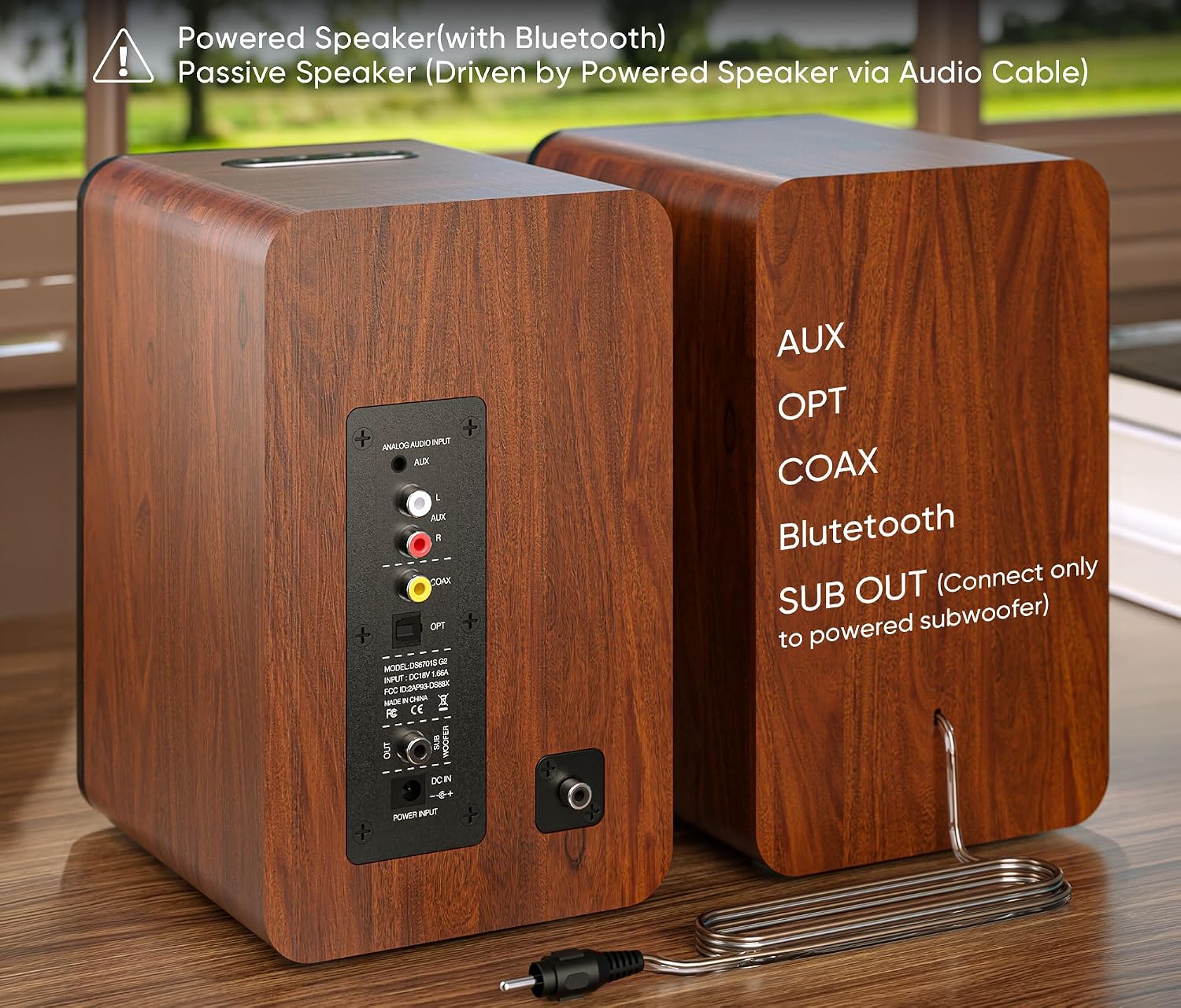 PARLANTES SAIYIN BLUETOOTH ACTIVOS BOOKSHELF 30W X 2 - 3