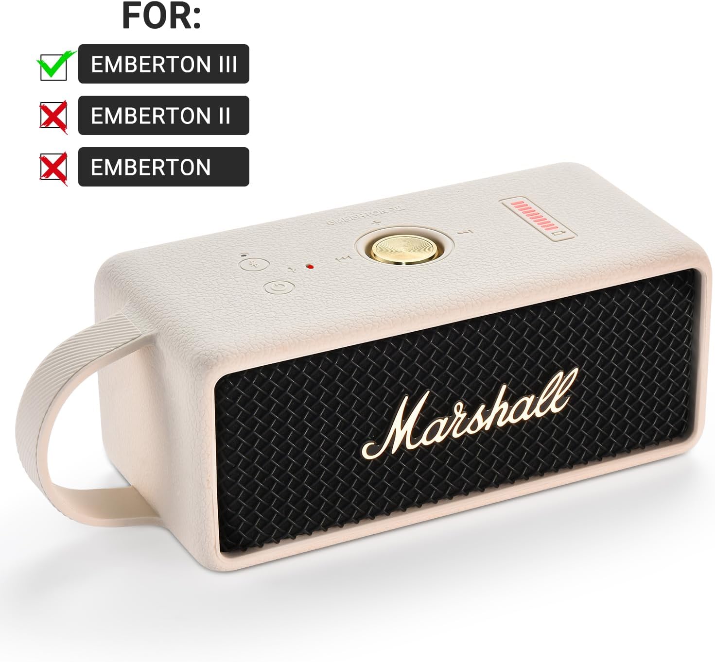 ESTUCHE DE SILICONA PARA MARSHALL EMBERTON III COLOR CREMA - 2