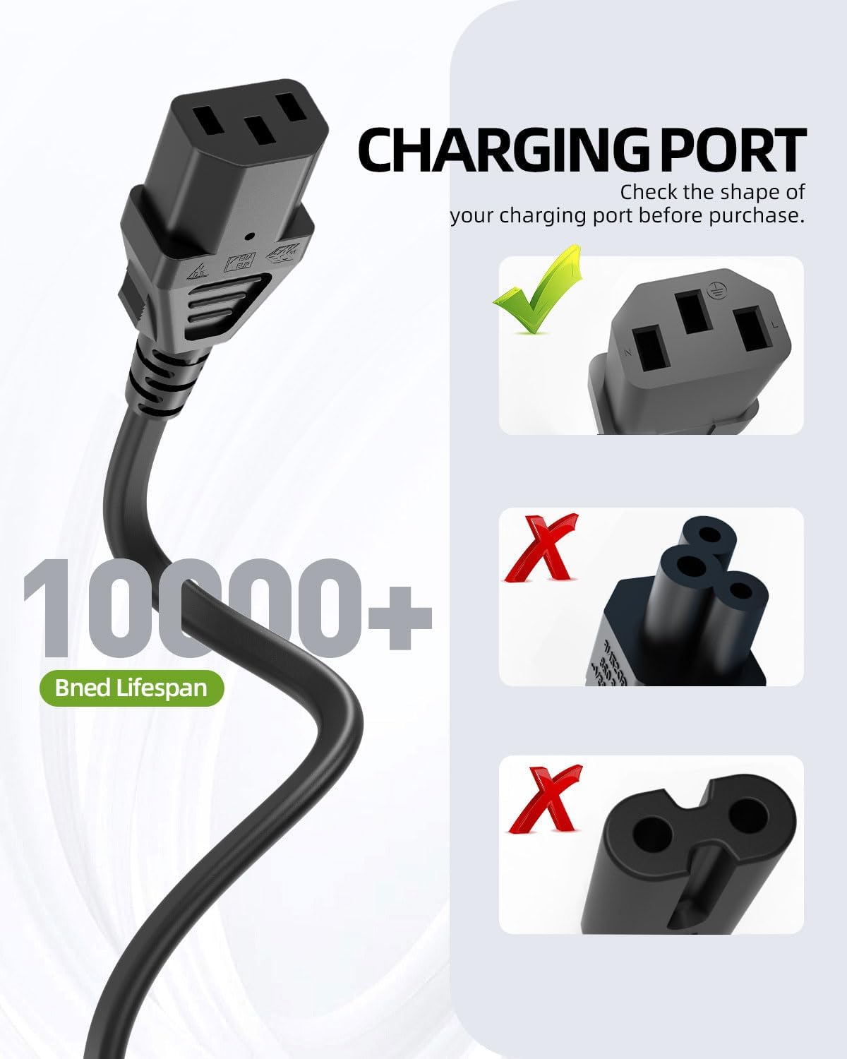 CABLE DE ALIMENTACIÓN SUPERER 6FT 3-PRONG PARA AMPLIFICADORES Y PARLANTES BLUETOOTH - 2