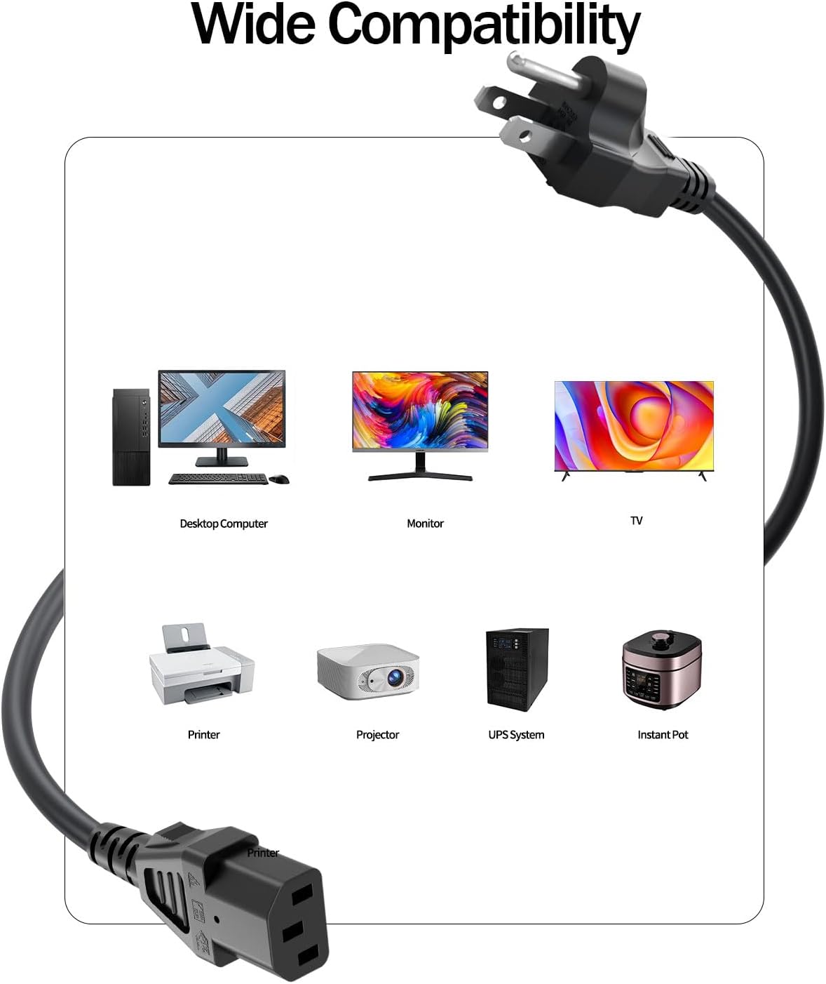 CABLE DE ALIMENTACIÓN SUPERER 6FT 3-PRONG PARA AMPLIFICADORES Y PARLANTES BLUETOOTH - 3