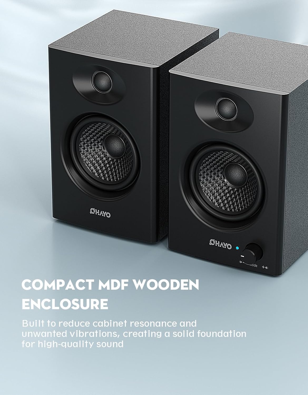 PARLANTES PARA COMPUTADORA OHAYO 60W BLUETOOTH 5.3 STEREO 2.0 NEGRO - 4