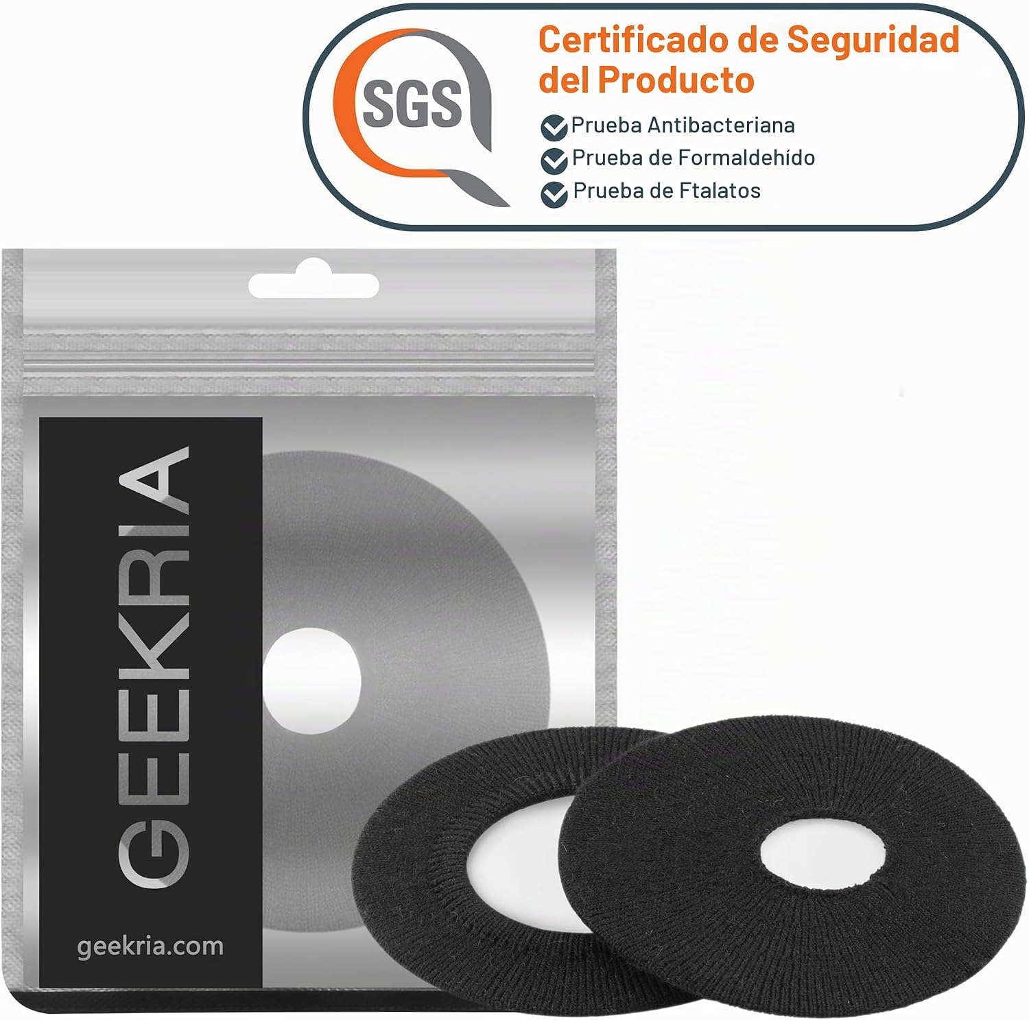 PROTECTORES PARA AUDÍFONOS GEEKRIA TAMAÑO S COLOR NEGRO - 2