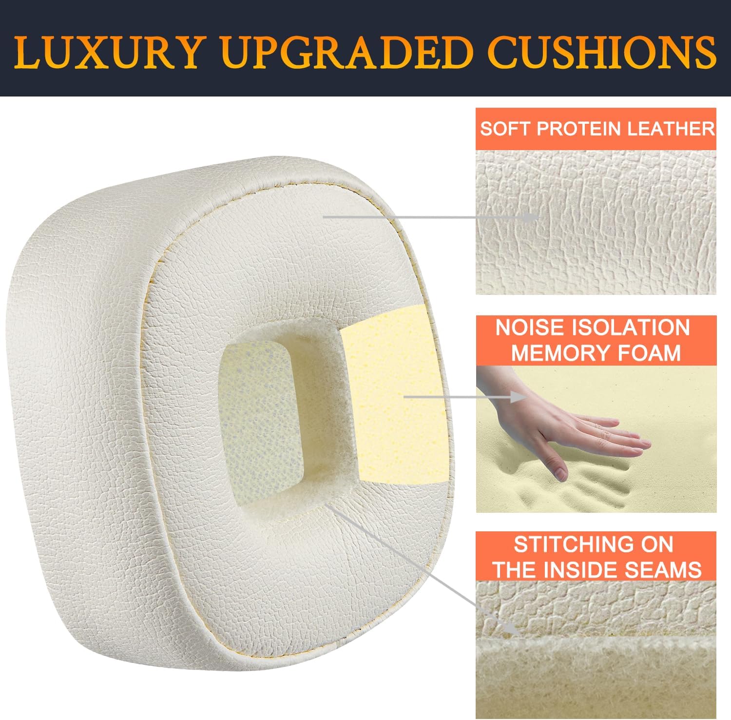 ALMOHADILLAS PARA AUDÍFONOS SOULWIT MAJOR V CREMA - 4