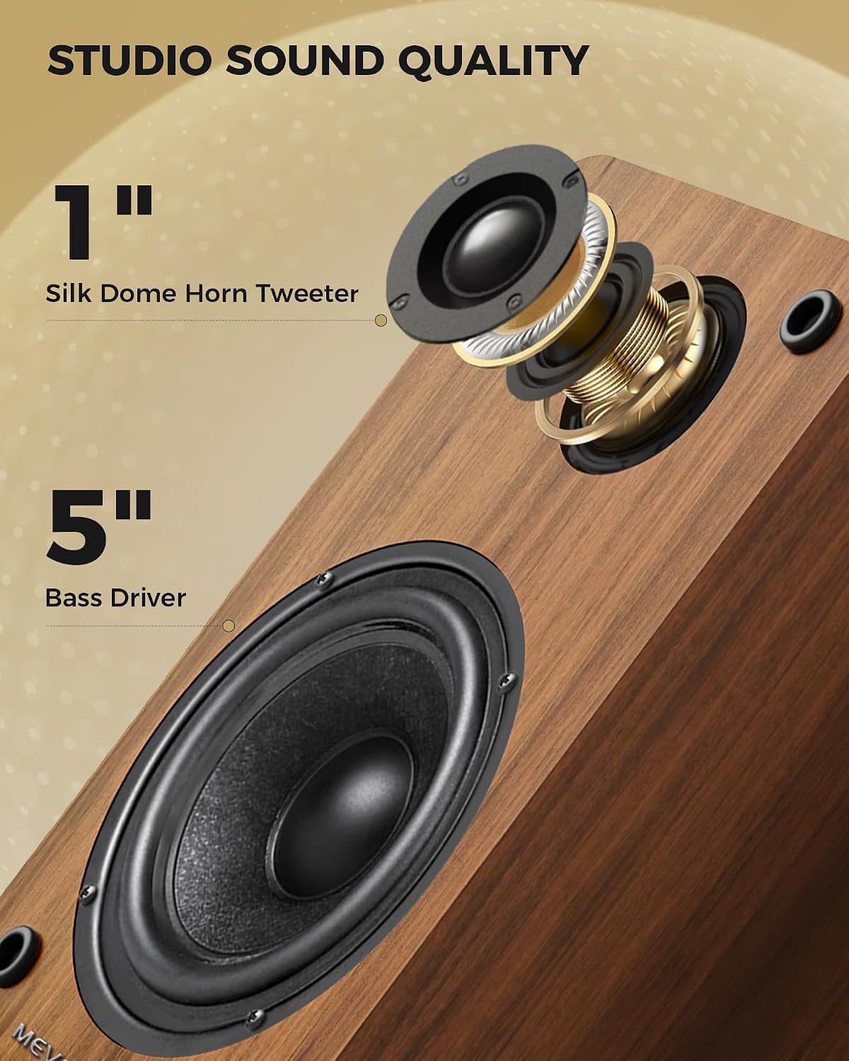 PARLANTES DE ESTANTERÍA ACTIVOS MEVOSTO DS19 5 PULGADAS - 2