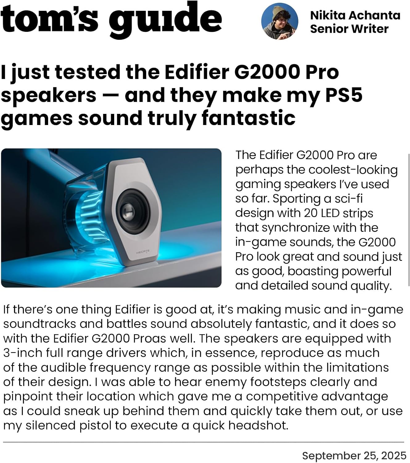 PARLANTES EDIFIER G2000 PRO 2.0 RGB GAMING 64W BLANCO - 2