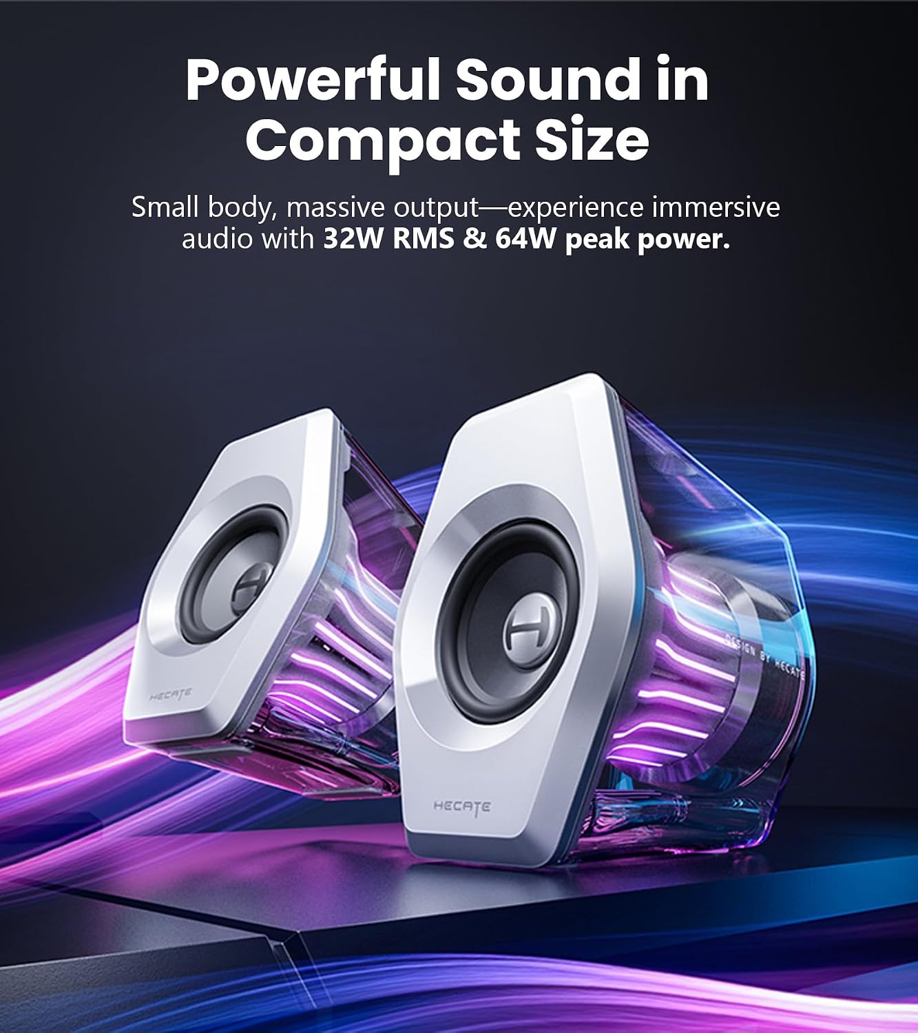 PARLANTES EDIFIER G2000 PRO 2.0 RGB GAMING 64W BLANCO - 3
