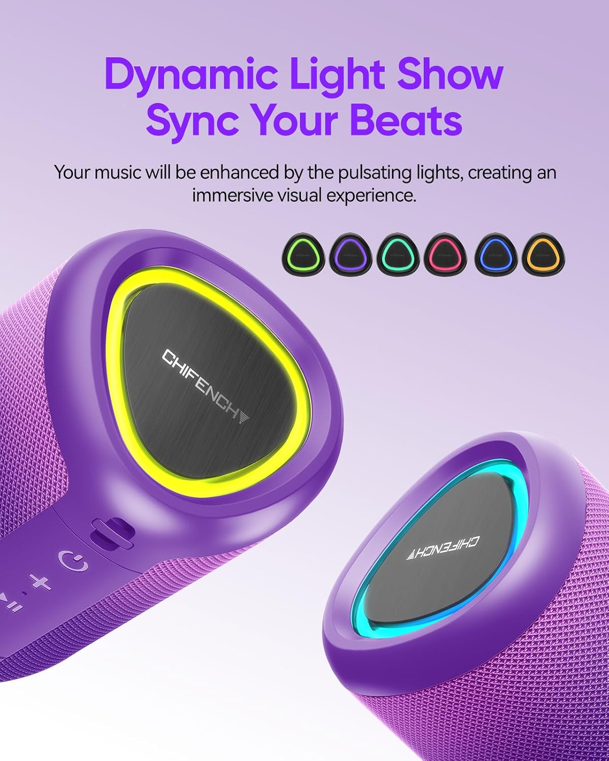 PARLANTE BLUETOOTH PORTÁTIL CHIFENCHY PULSESOUND 20W IMPERMEABLE - 3