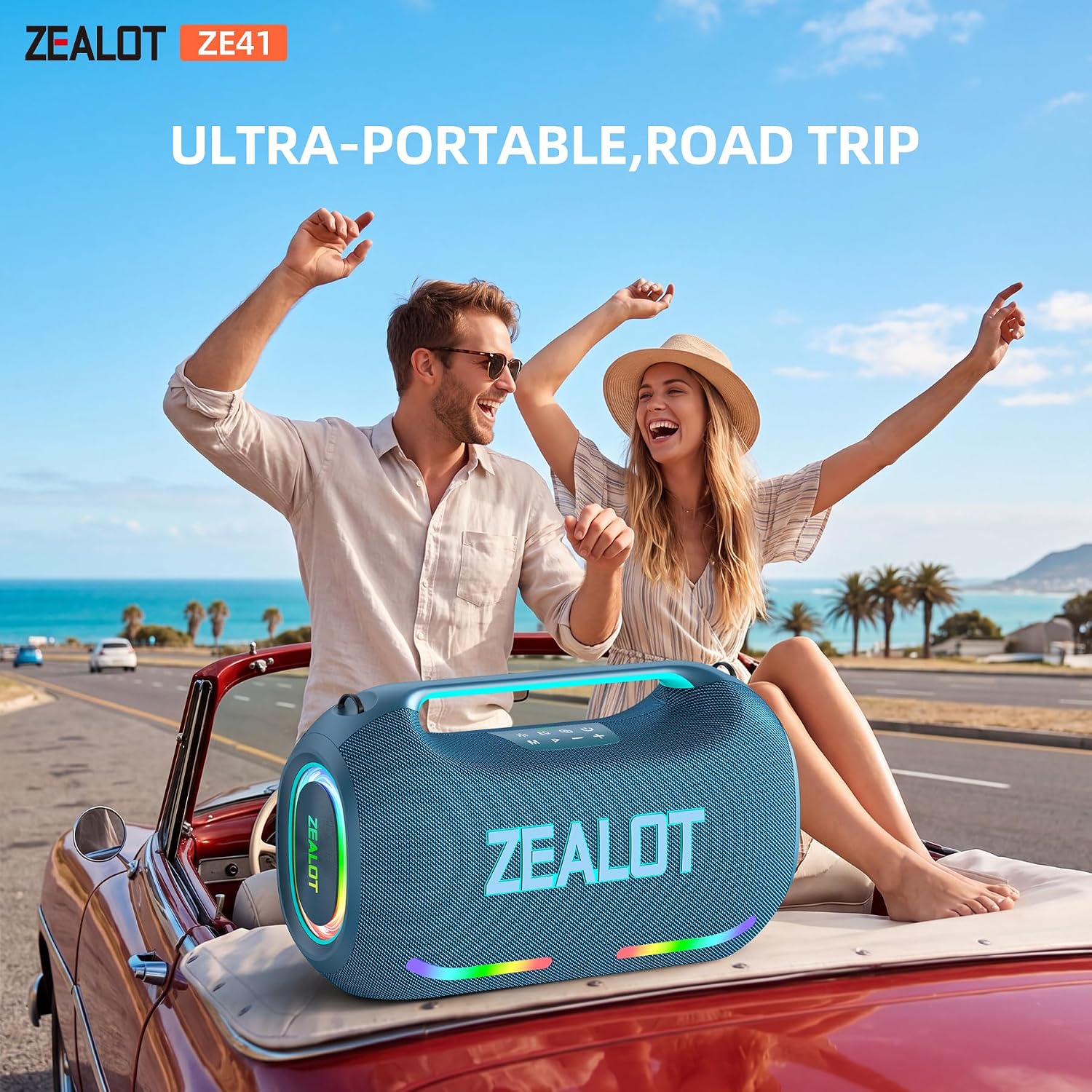 PARLANTE BLUETOOTH ZEALOT ZE41 400W AZUL CON SUBWOOFER - 5