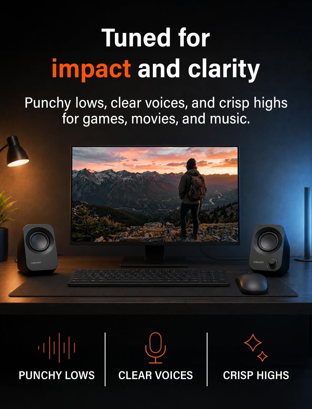 PARLANTES FUNLOGY SPEAKER PLUS 14W STEREO USB-C NEGRO - 3