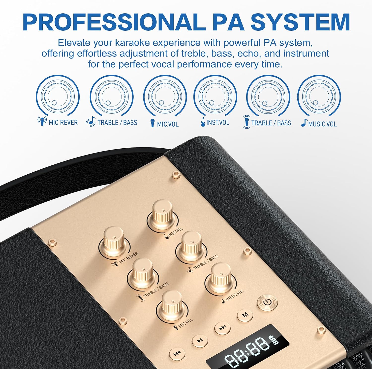 PARLANTE PORTÁTIL BLUETOOTH SUPNIU L300 240W NEGRO - 4