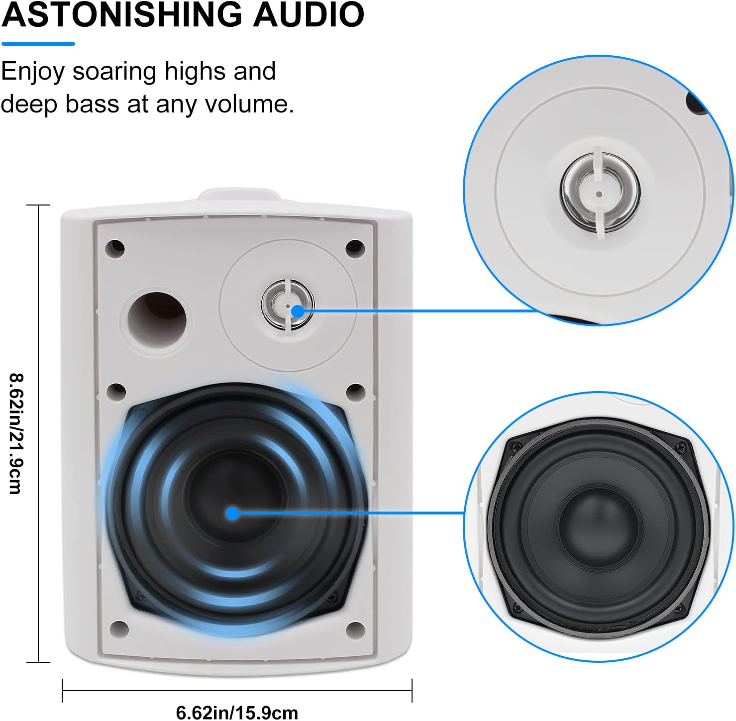 PARLANTES HERDIO HE-501W 5.25 PULGADAS 600W RESISTENTES AL AGUA PARA INTERIOR Y EXTERIOR - 2