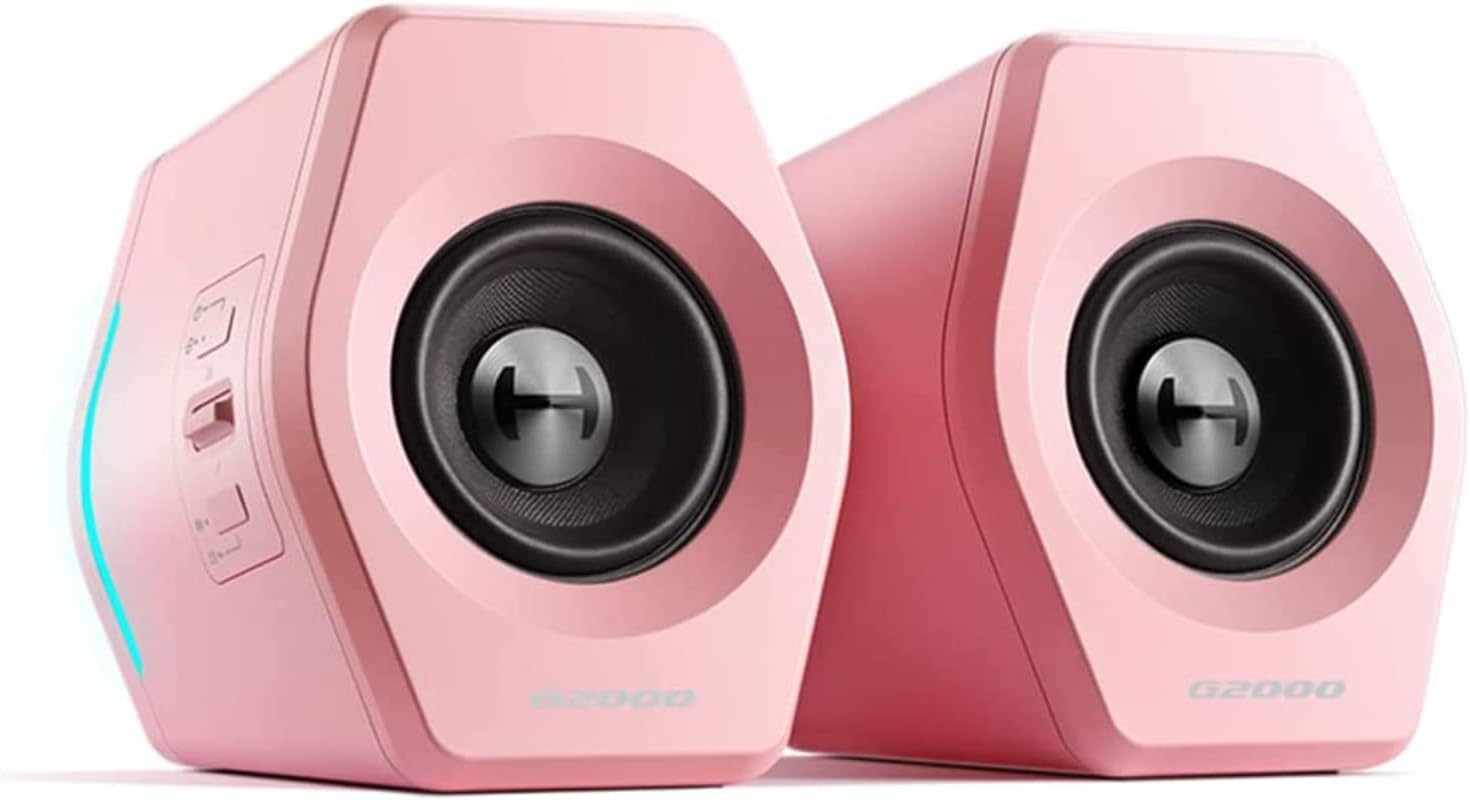 PARLANTES EDIFIER G2000 32W BLUETOOTH USB AUX RGB ROSA - 1