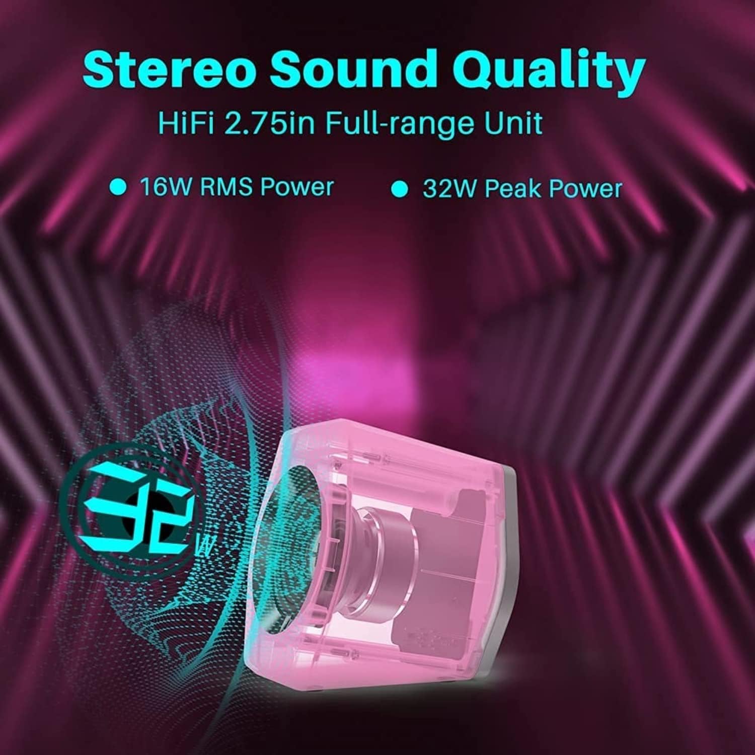 PARLANTES EDIFIER G2000 32W BLUETOOTH USB AUX RGB ROSA - 4