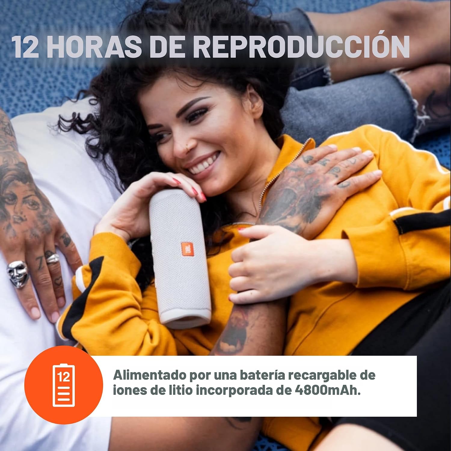 PARLANTE PORTÁTIL JBL FLIP 5 BLUETOOTH IMPERMEABLE COLOR AGUA - 4